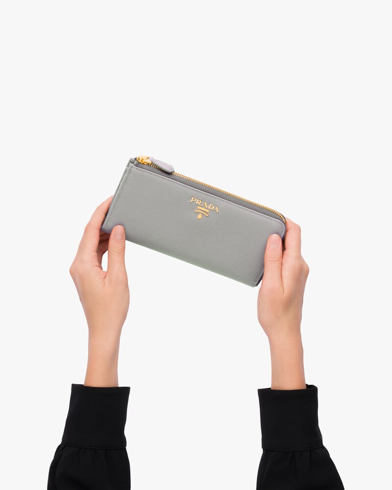 medium saffiano leather wallet prada