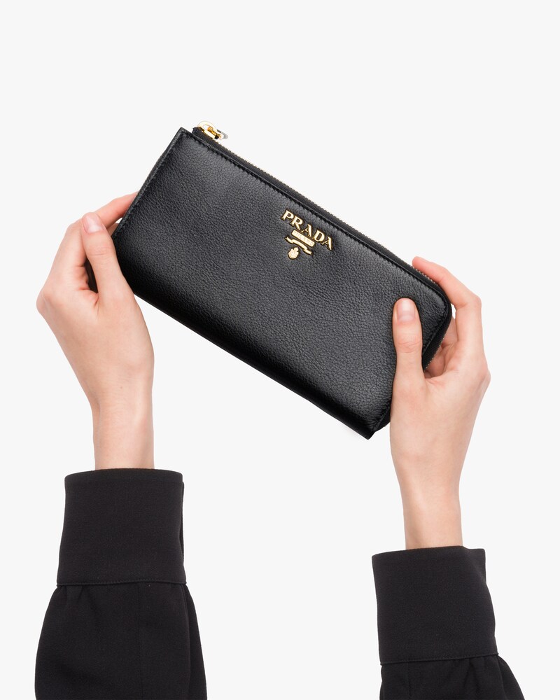 medium saffiano leather wallet prada