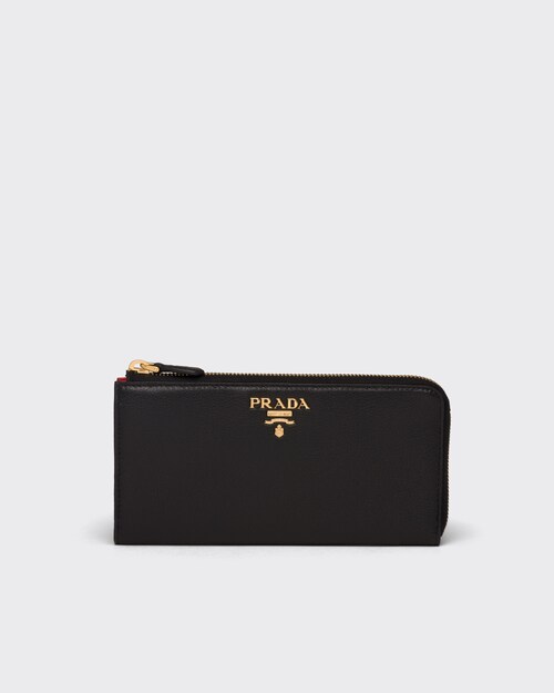 large leather wallet prada