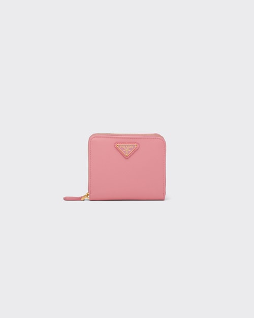 Petal Pink Small Saffiano Leather Wallet | Prada