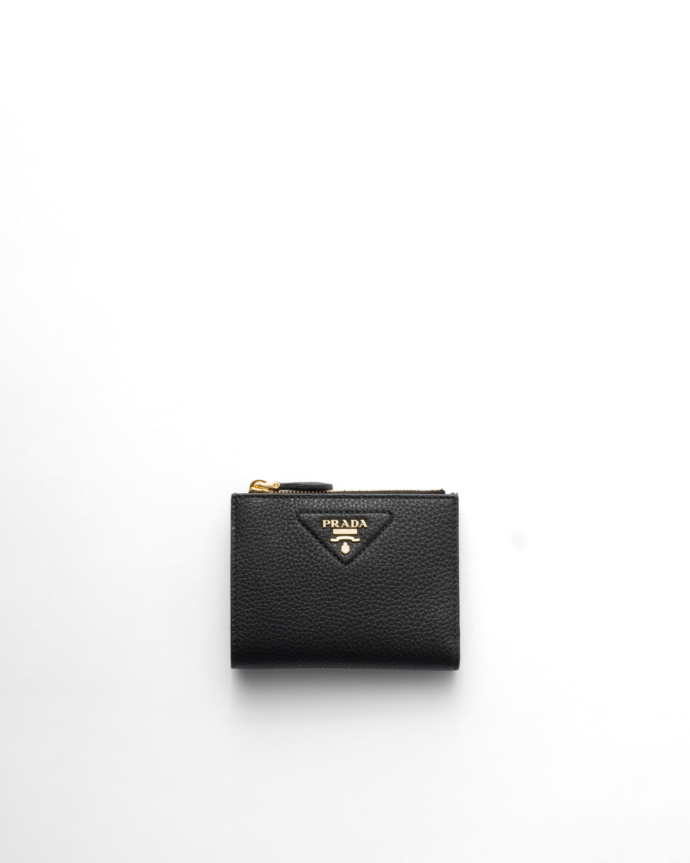 Prada Kleine Geldbörse Aus Leder, Damen, Schwarz