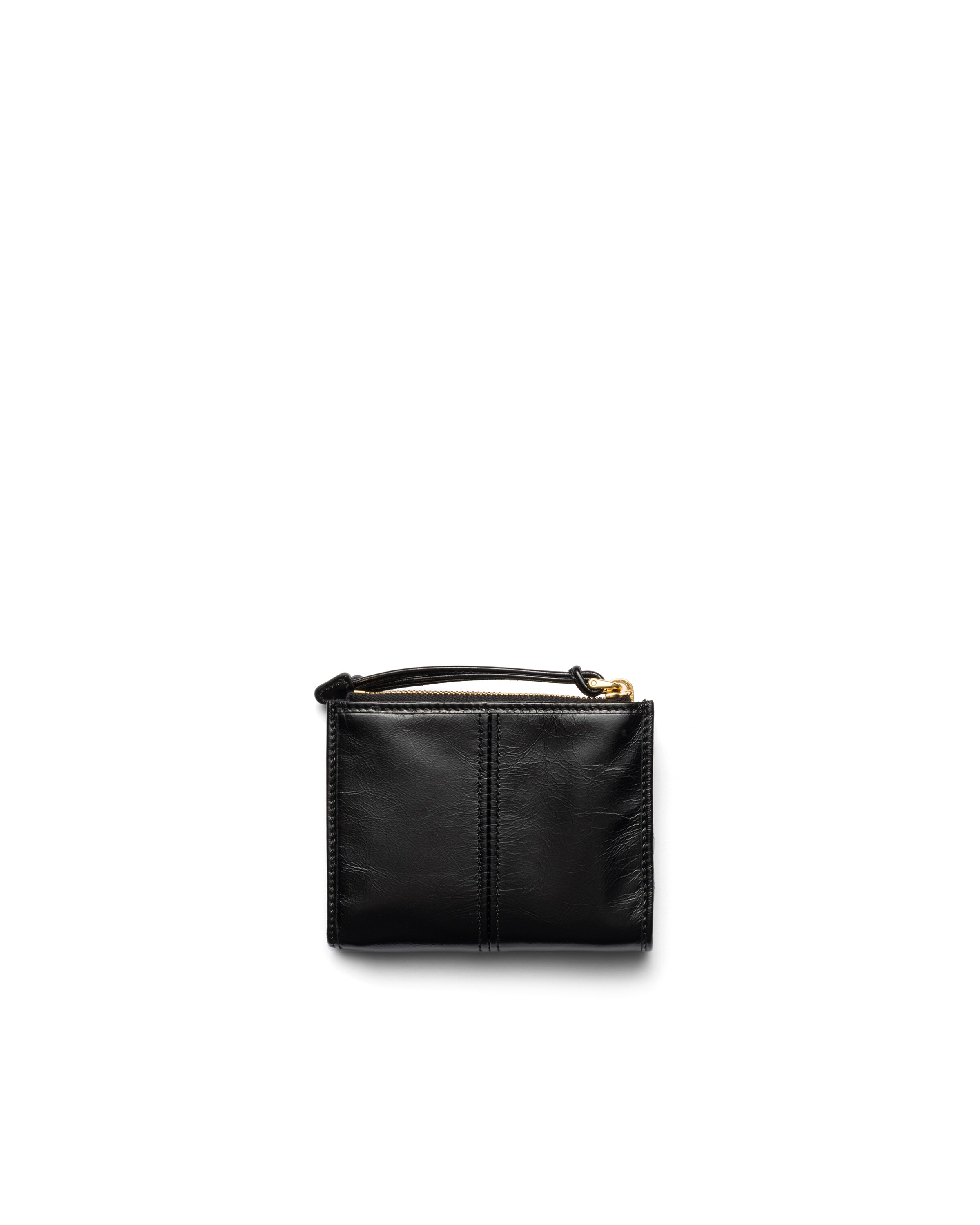 Prada Textured Leather Zip Wallet In Black