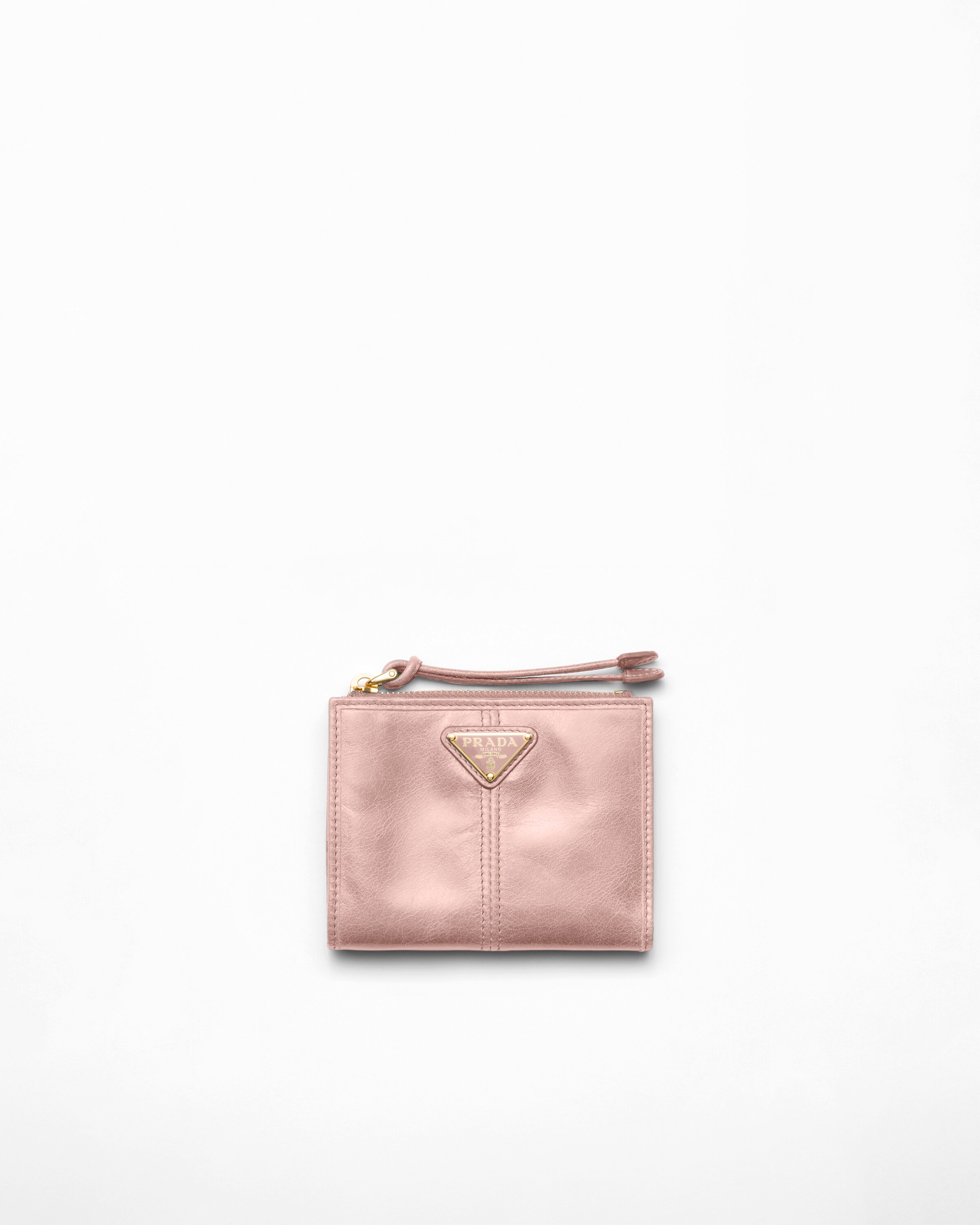 Prada Kleine Geldbörse Aus Leder, Damen, Zartrosa