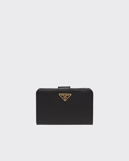 Black Small Saffiano Leather Wallet | Prada Black Small Saffiano Leather Wallet | Prada