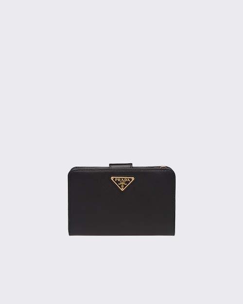 Black Small Saffiano Leather Wallet | Prada