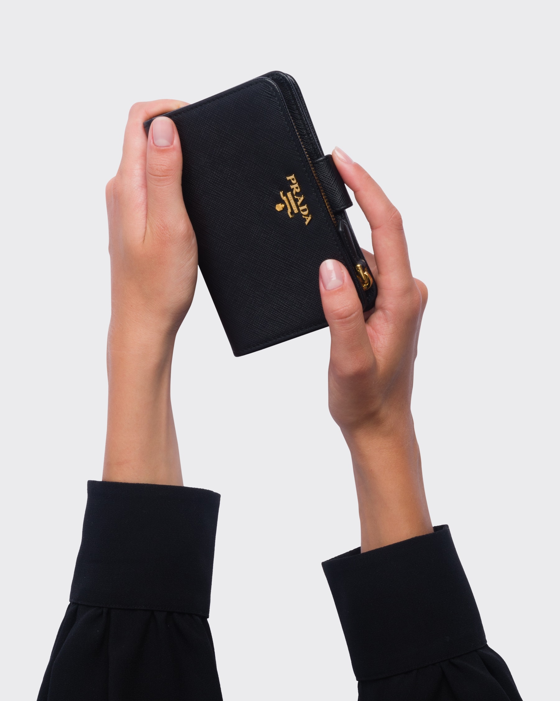 Black Small Saffiano Leather Wallet | PRADA