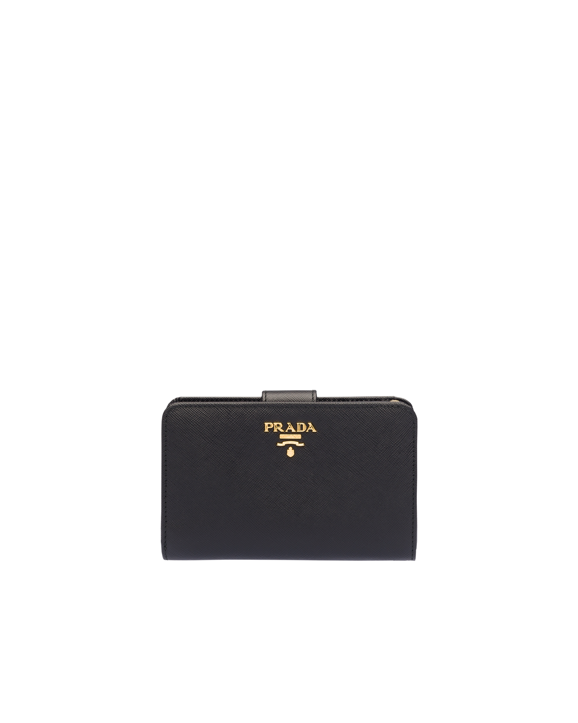 prada black saffiano leather wallet