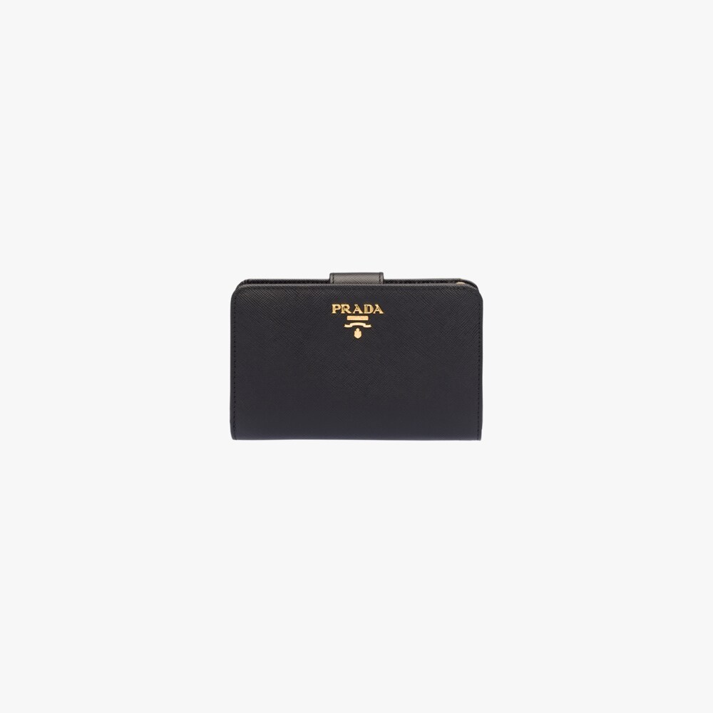 medium saffiano leather wallet prada