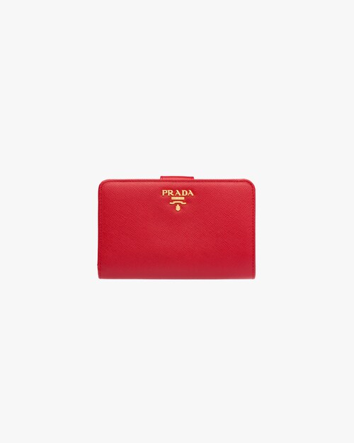 prada saffiano wallet red