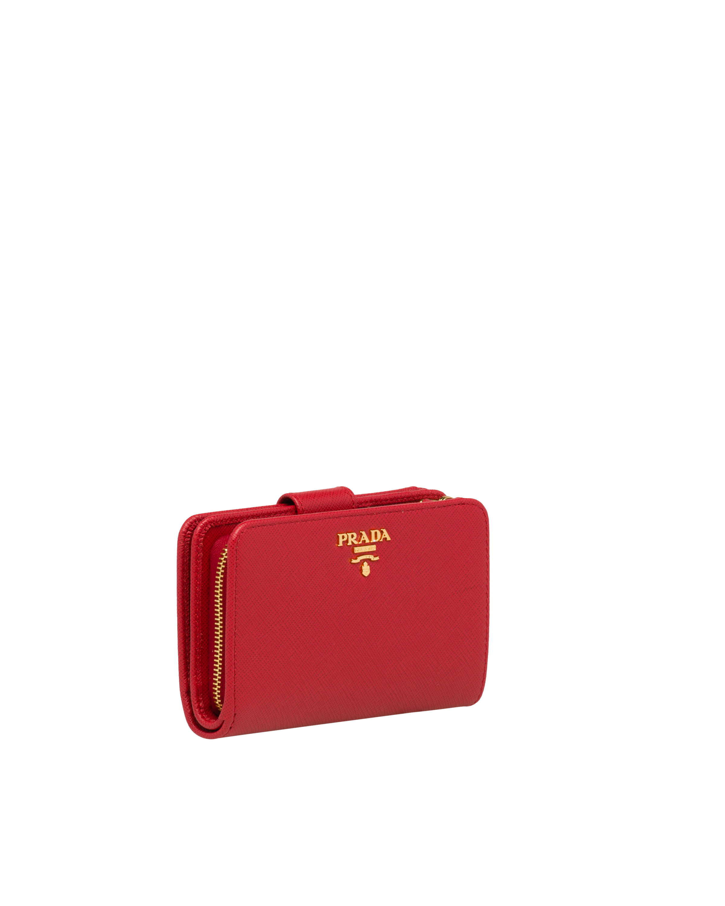 Portefeuille En Cuir Rouge Vif PRADA