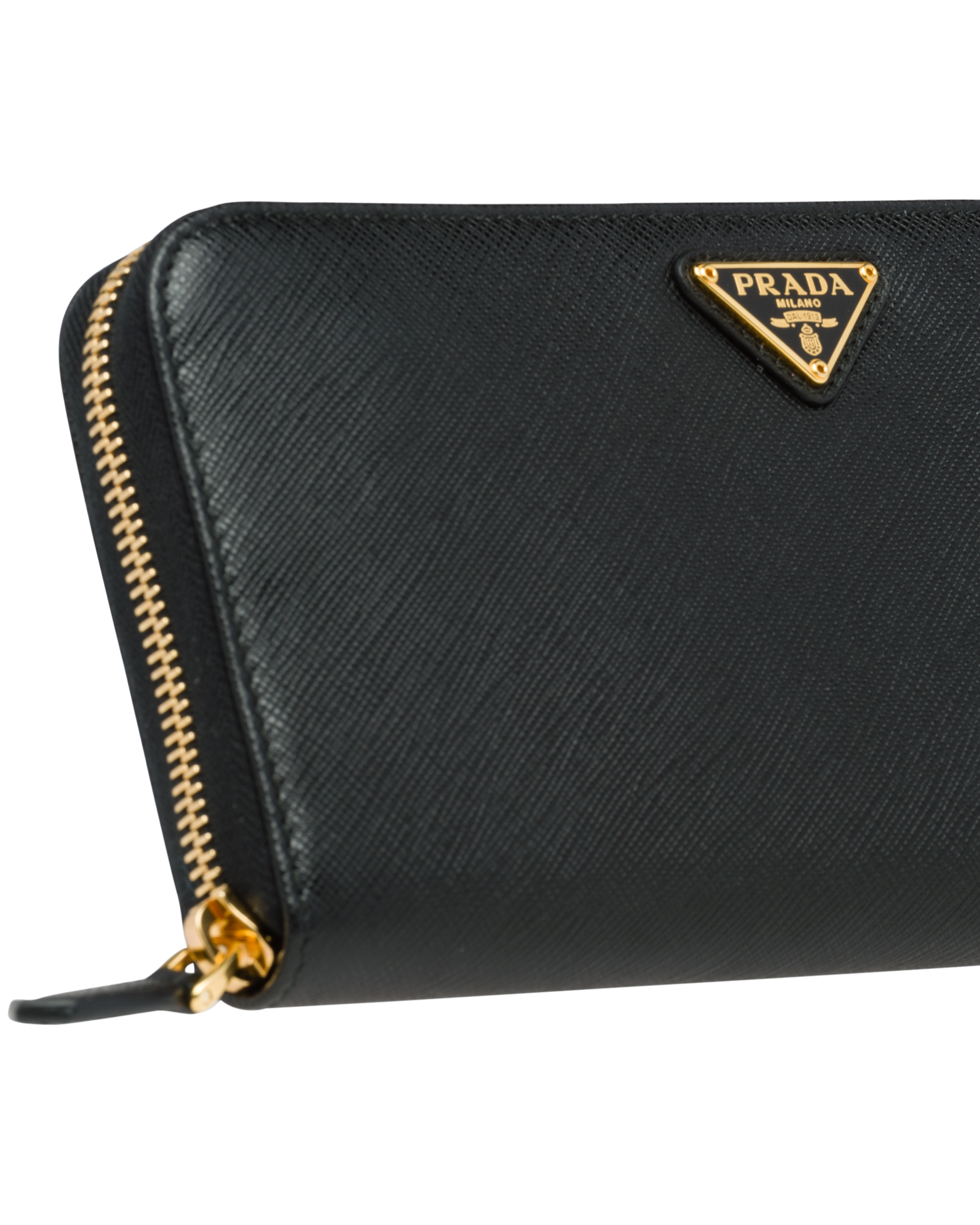 Prada Small Saffiano Leather Wallet in Black | Lyst