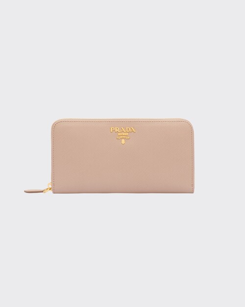 ピンクベージュ サフィアーノレザー ジップアラウンド長財布 | Prada