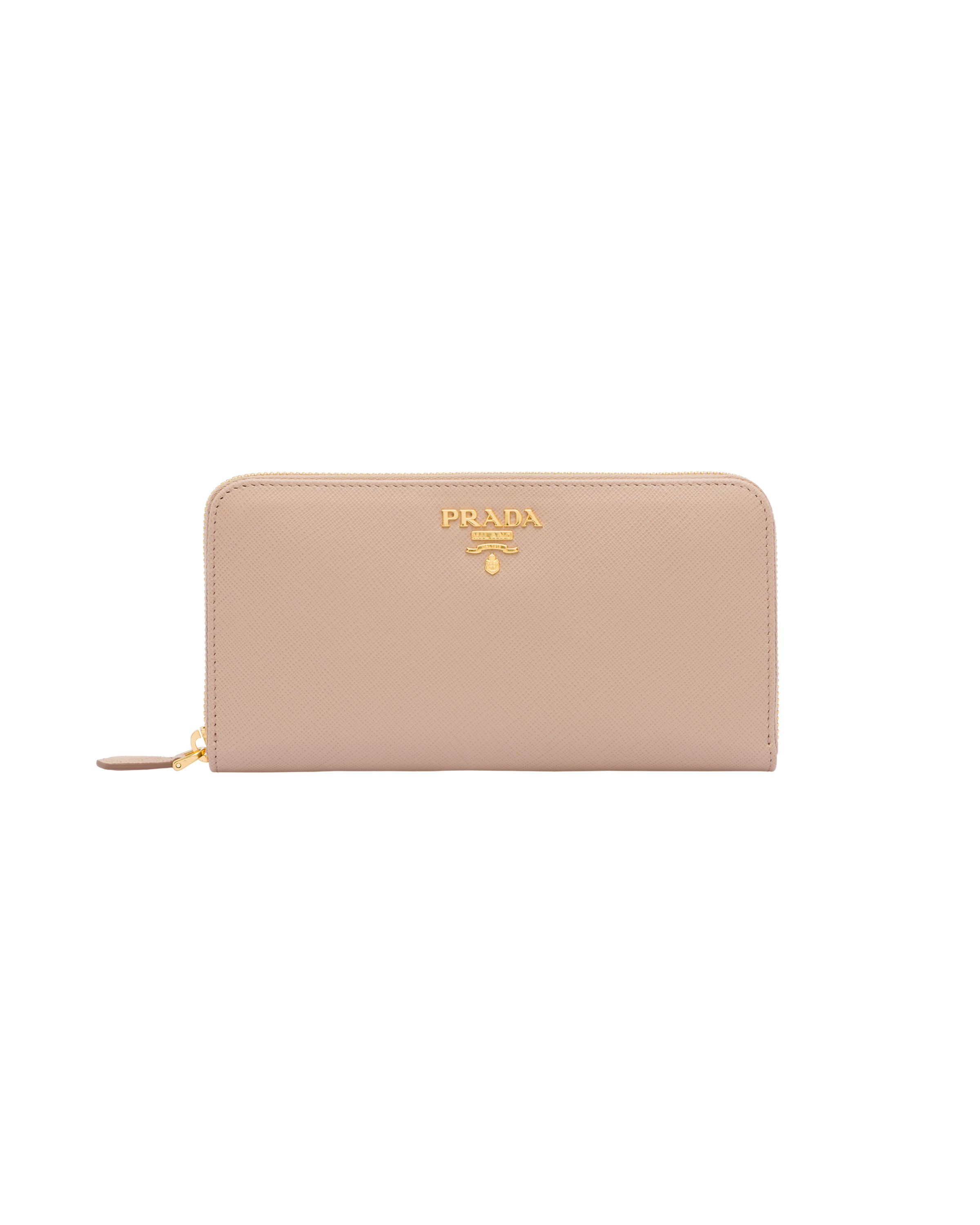 Prada Large Saffiano Leather Wallet In Powder Pink