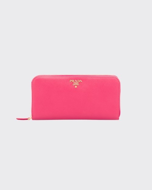 Peony Pink Large Saffiano Leather Wallet | Prada