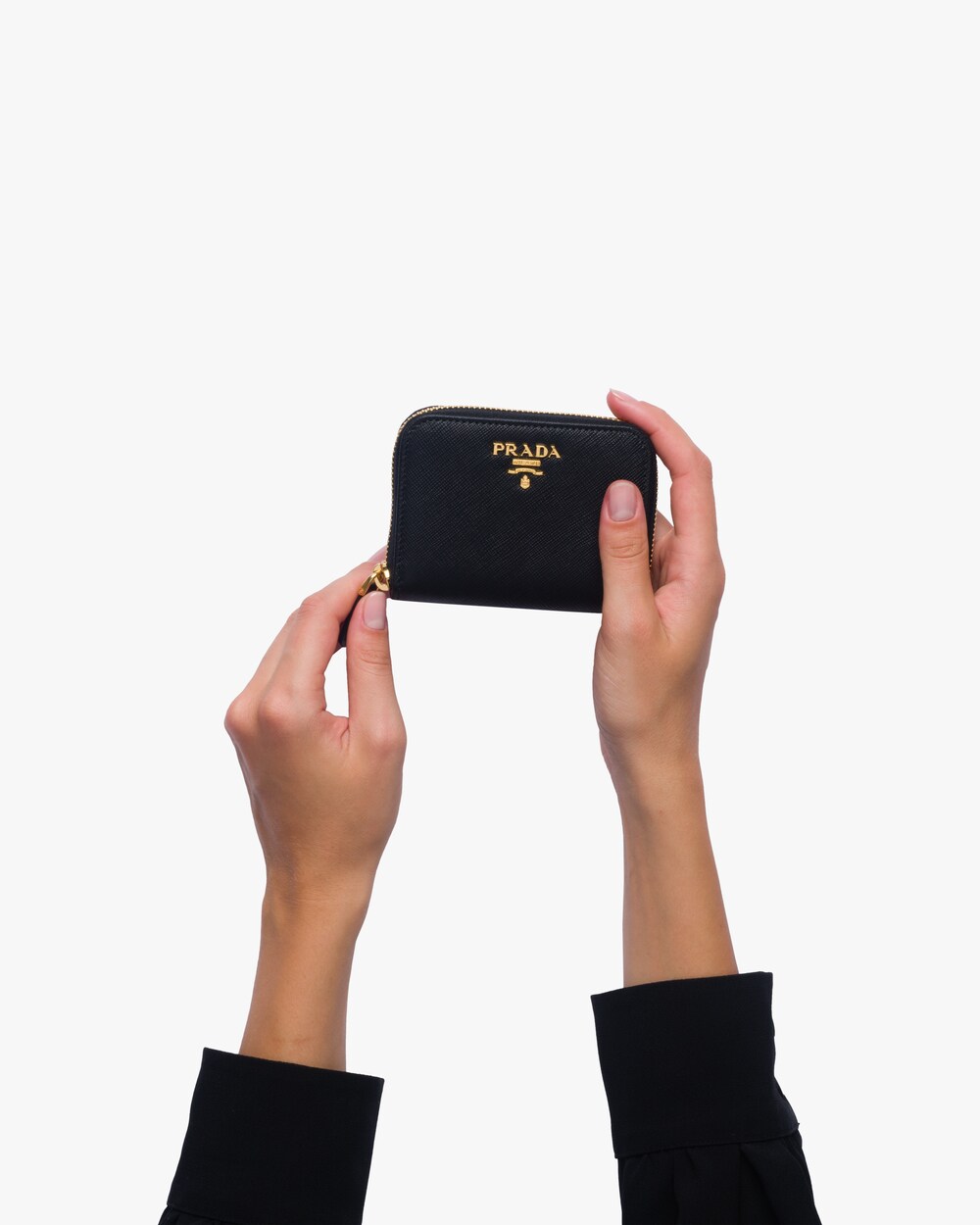 prada saffiano leather tab wallet