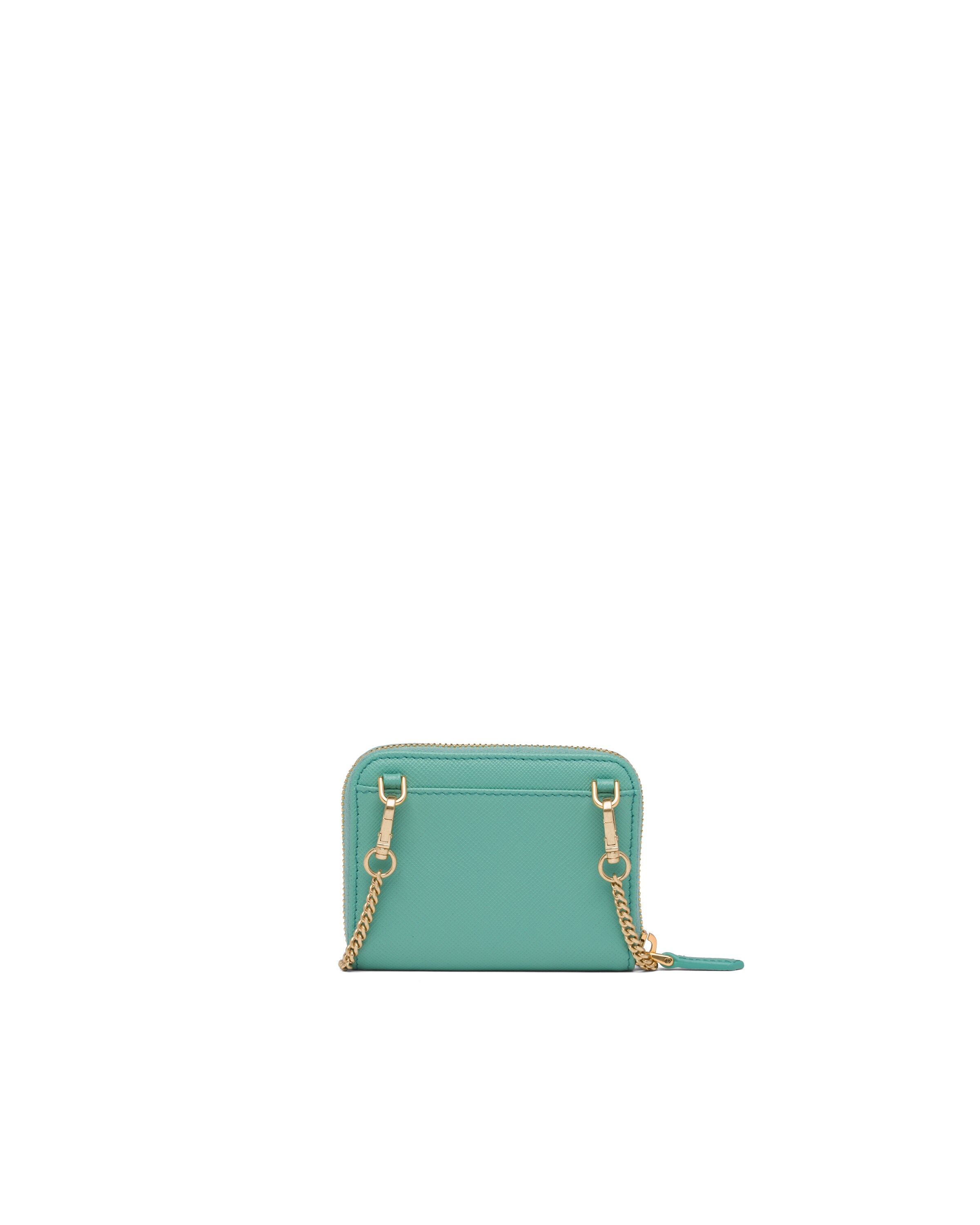Jade Green Saffiano leather card holder Prada