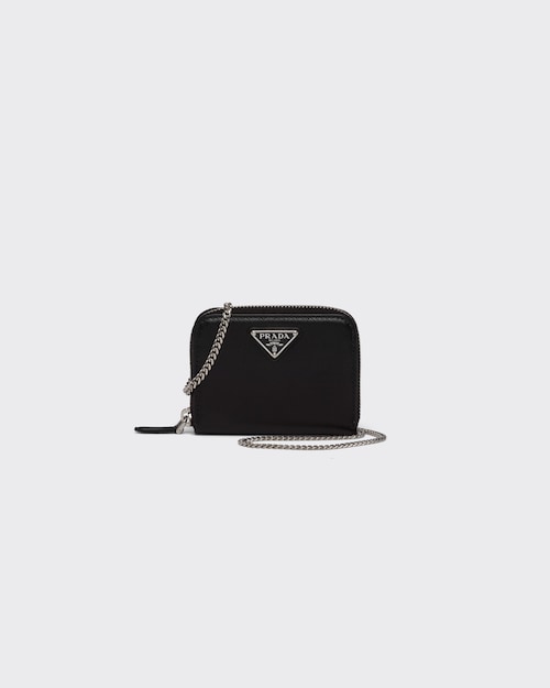 Black Saffiano leather card holder | Prada