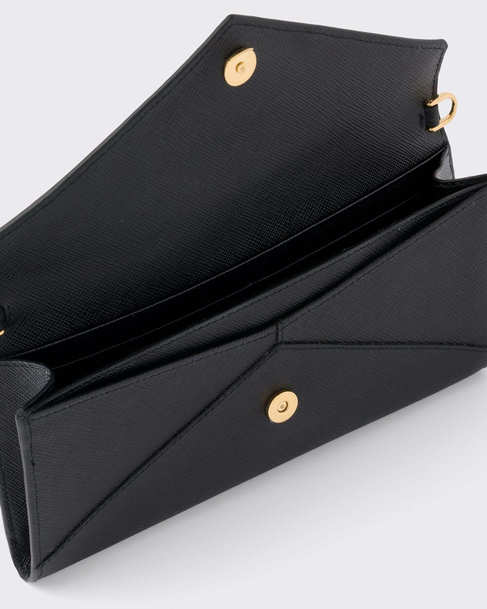 saffiano leather wallet with shoulder strap