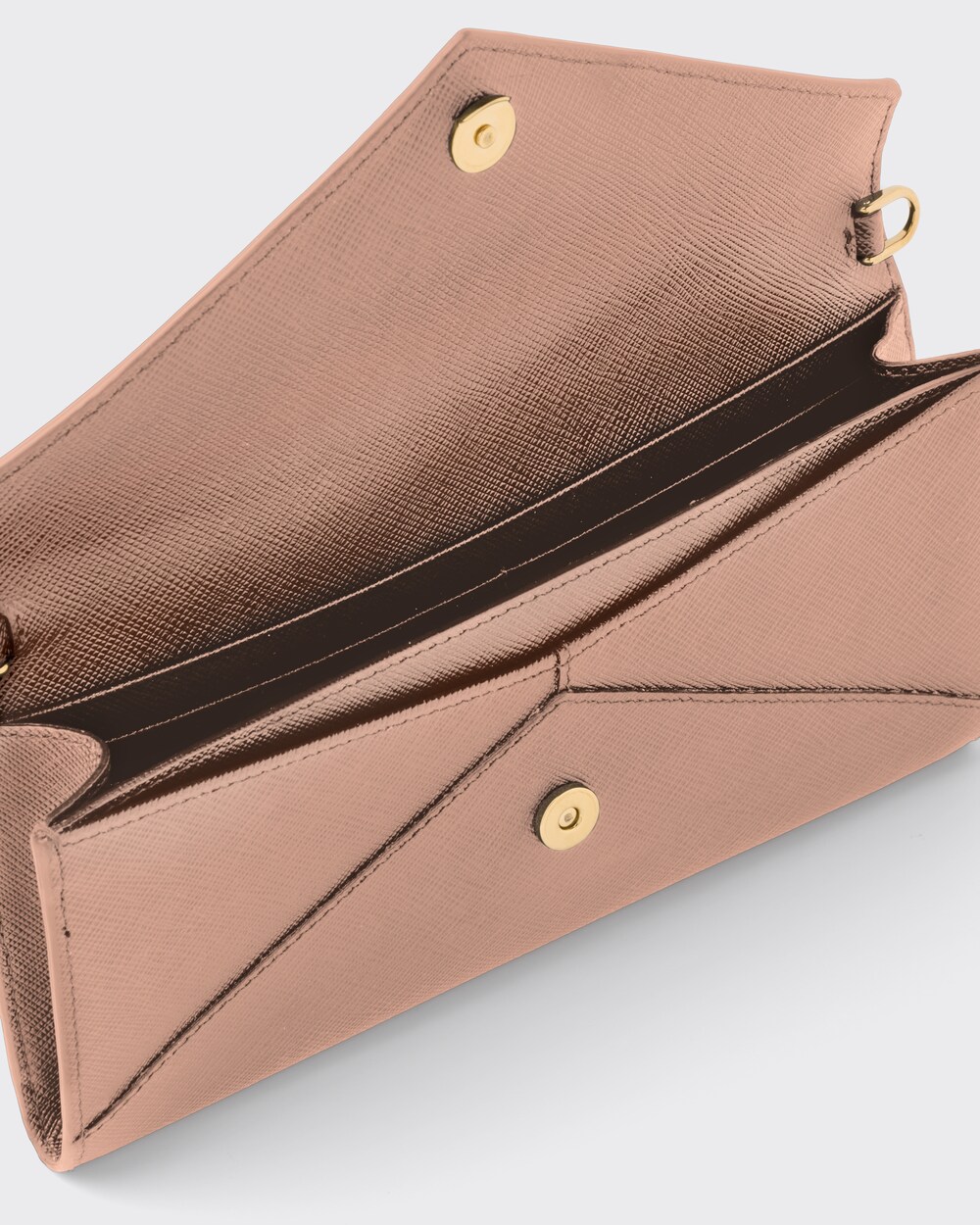 saffiano leather wallet with shoulder strap