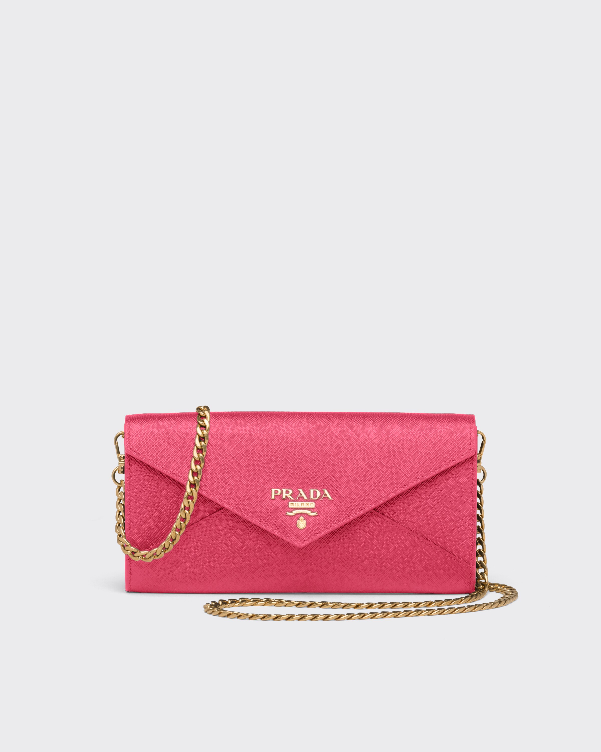 Prada leather wallet with shoulder strap Clearance