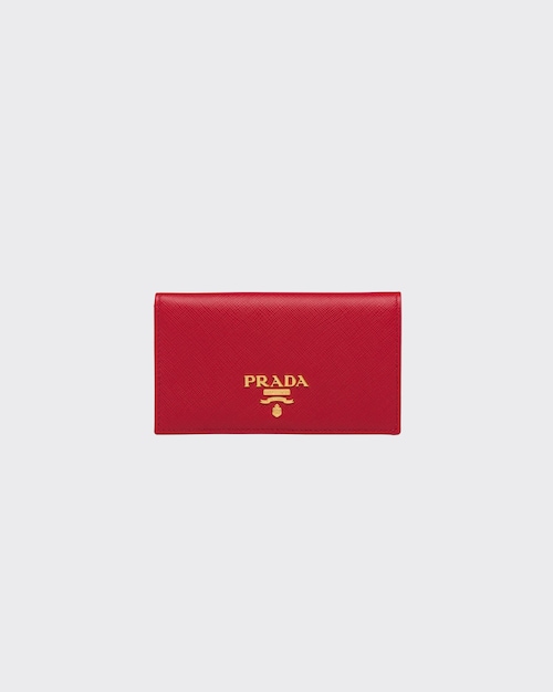 Fiery Red Small Saffiano leather wallet | Prada