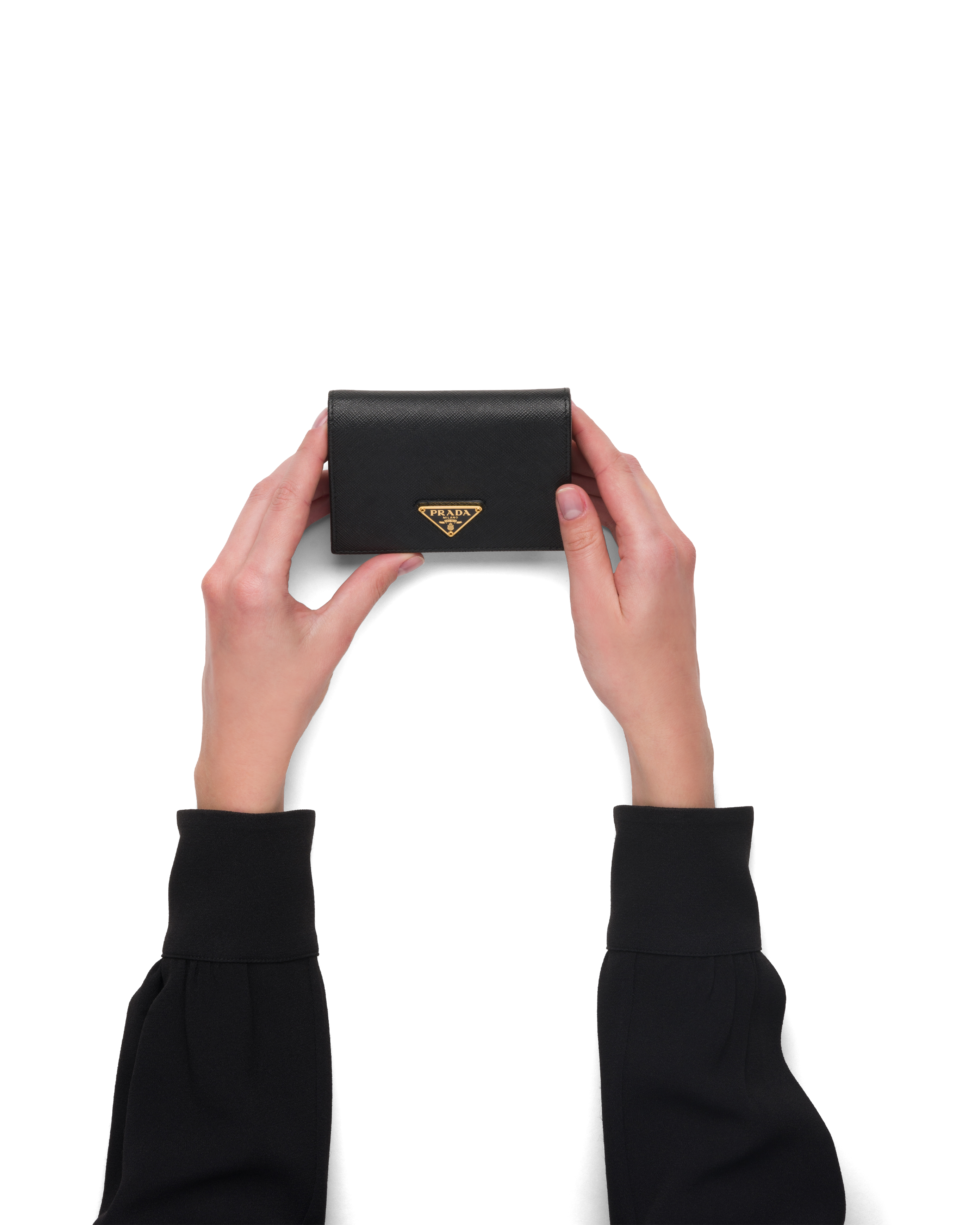 Black Small Saffiano Leather Wallet PRADA