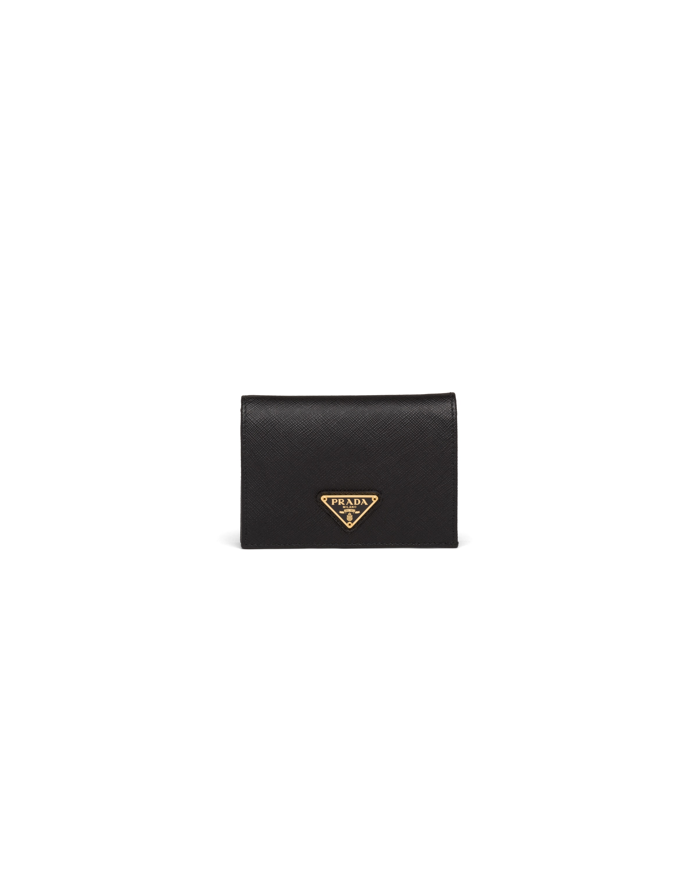Prada Small Saffiano Leather Wallet In Black