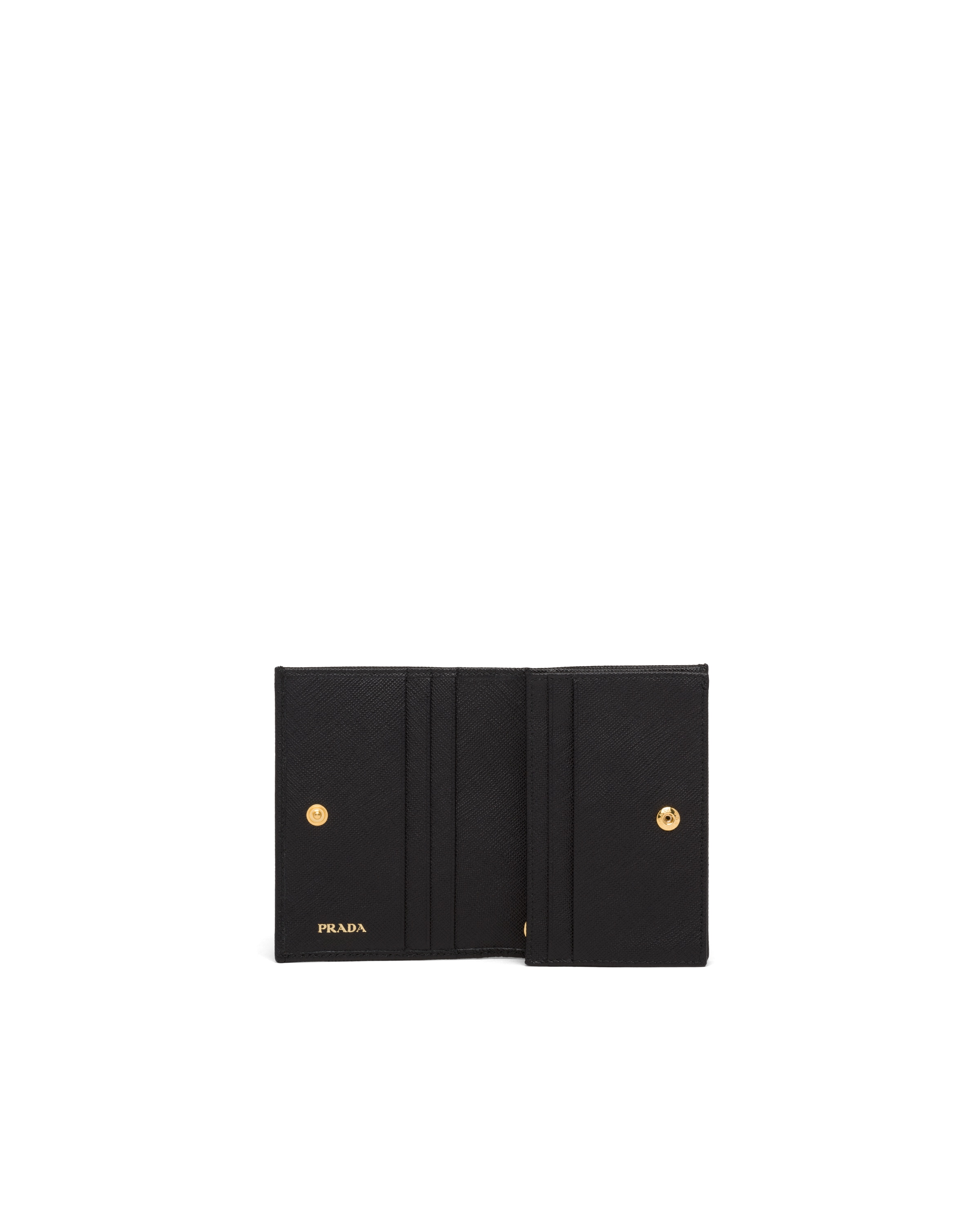 Prada Small Saffiano Leather Wallet In Black