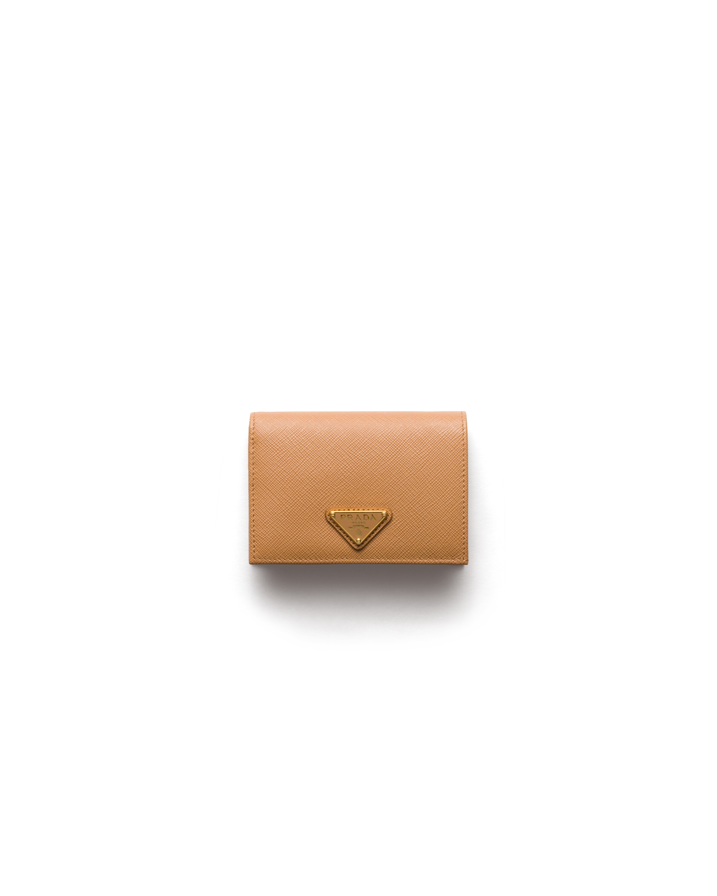 Prada Small Saffiano Leather Wallet, Damen, Natur