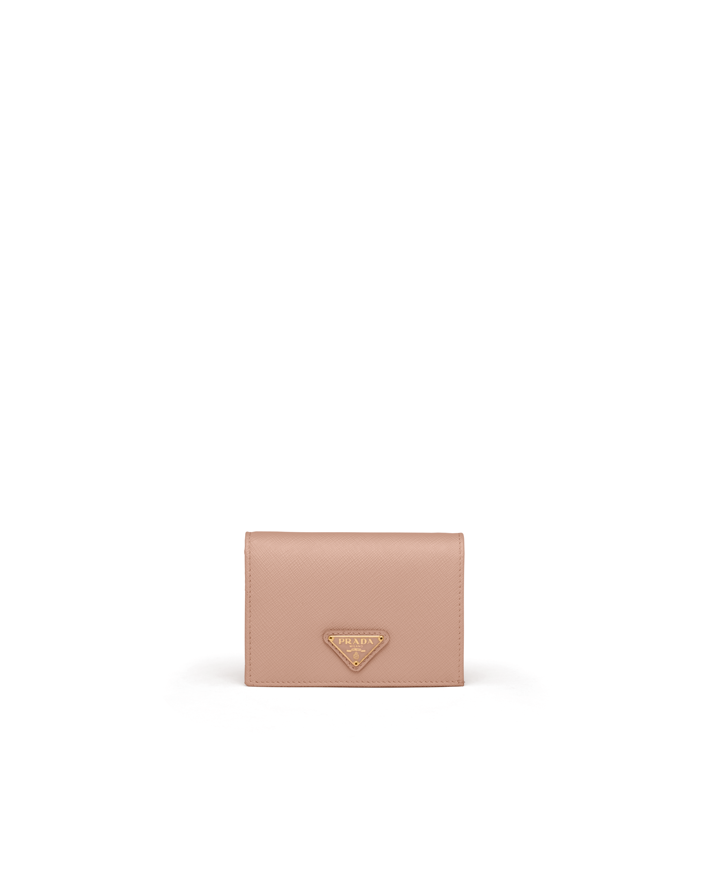 Prada Small Saffiano Leather Wallet In Powder Pink