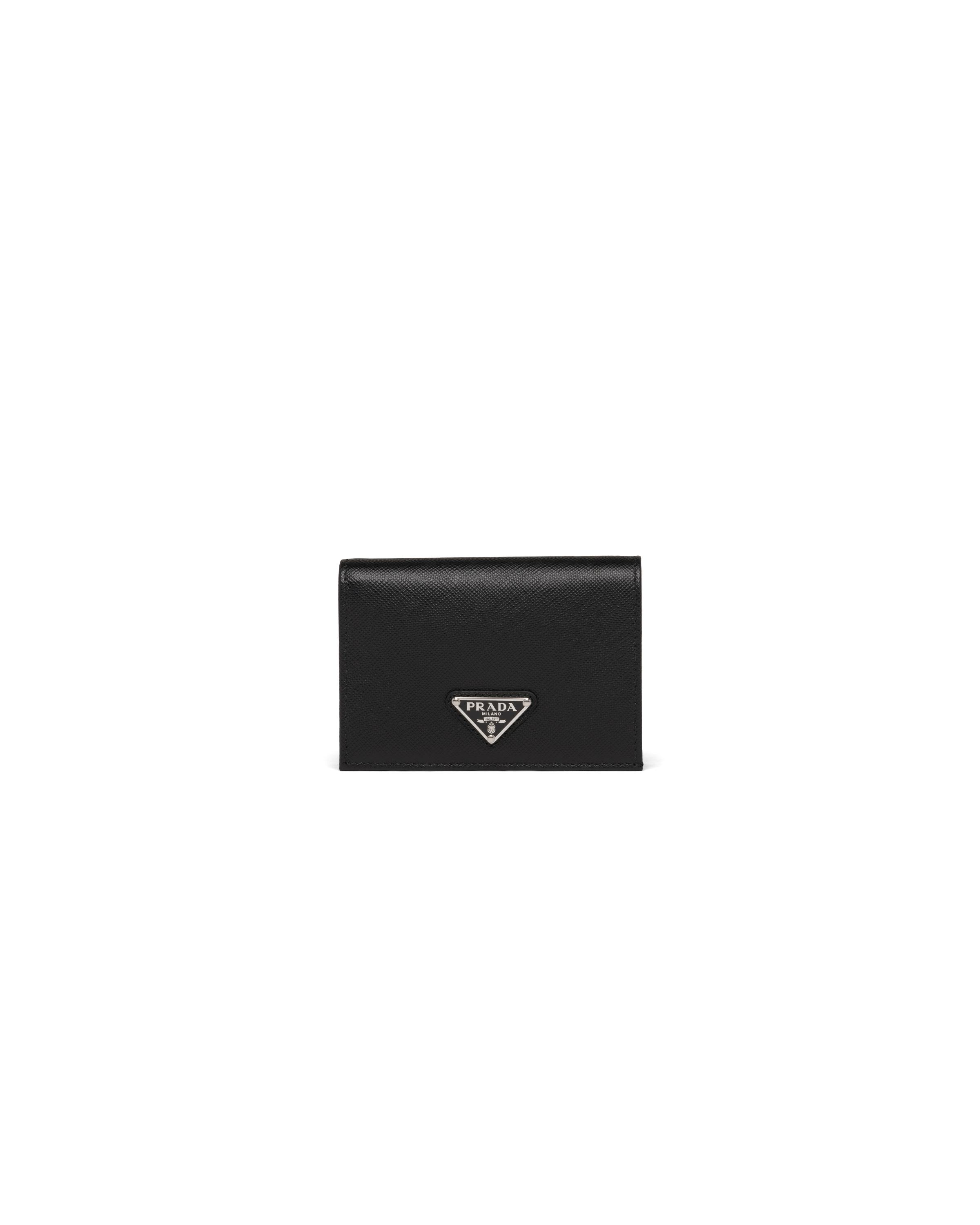 Prada Small Saffiano Leather Wallet In Black