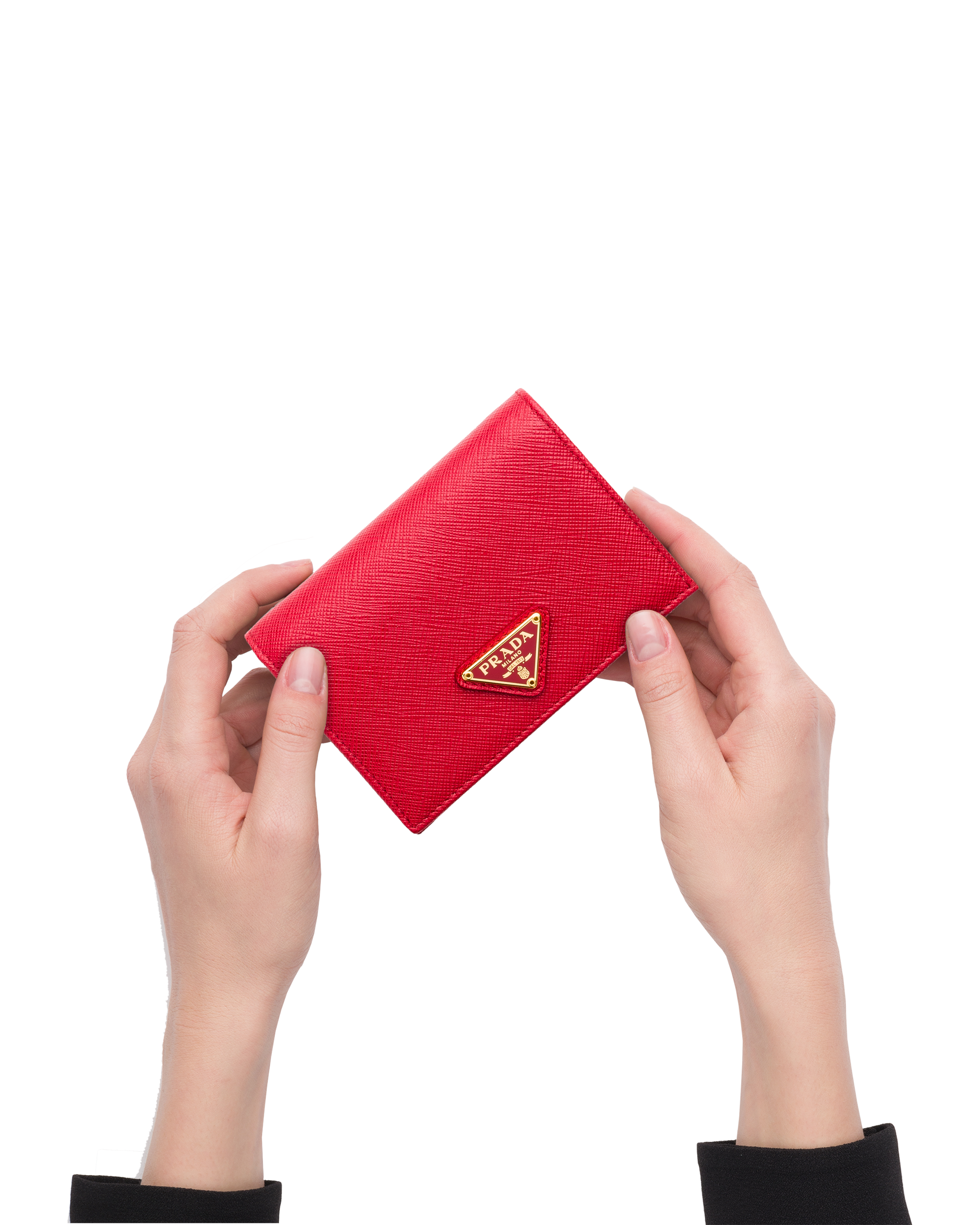 Fiery Red Small Saffiano Leather Wallet PRADA