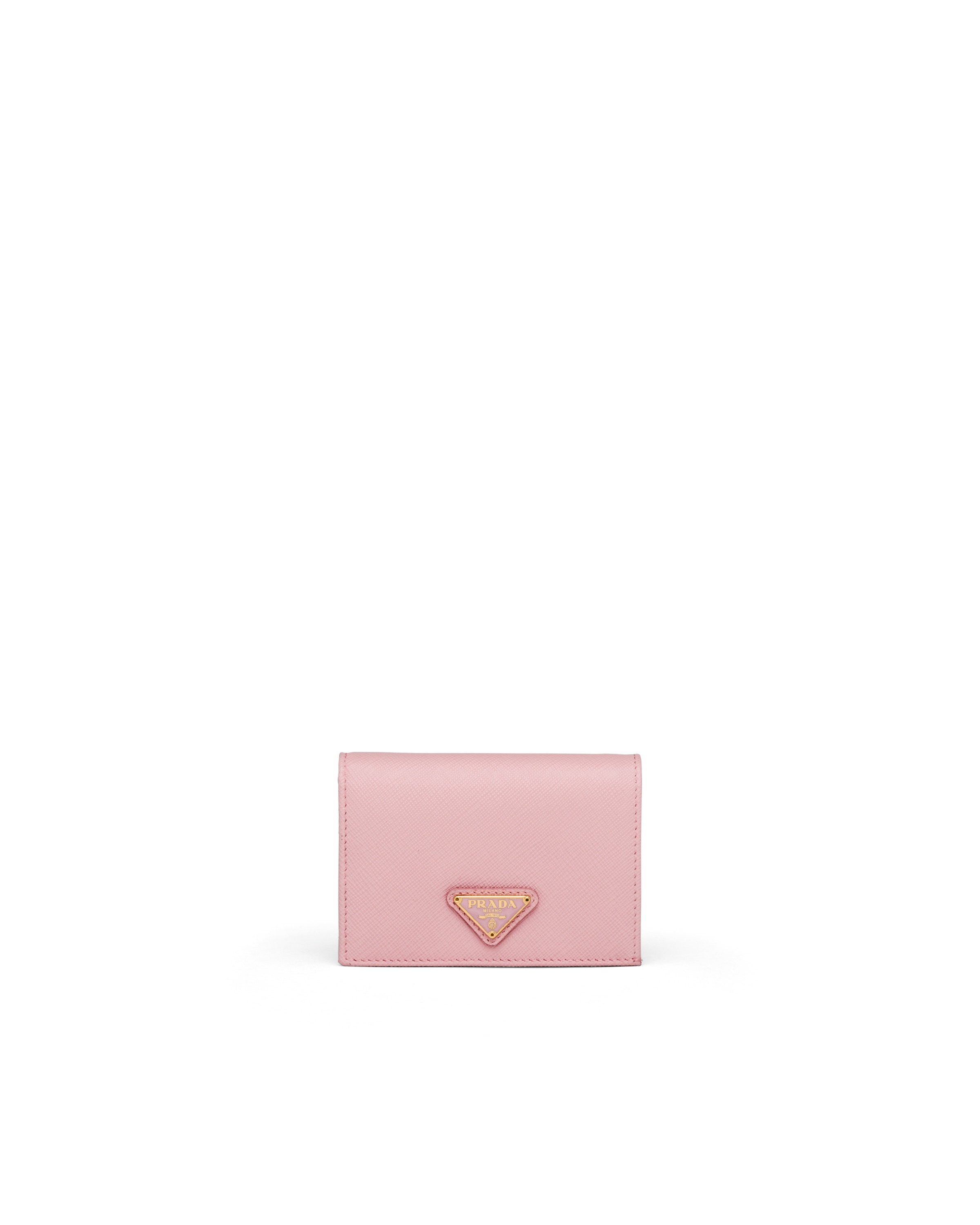 Prada Small Saffiano Leather Wallet, Damen, Pfirsich