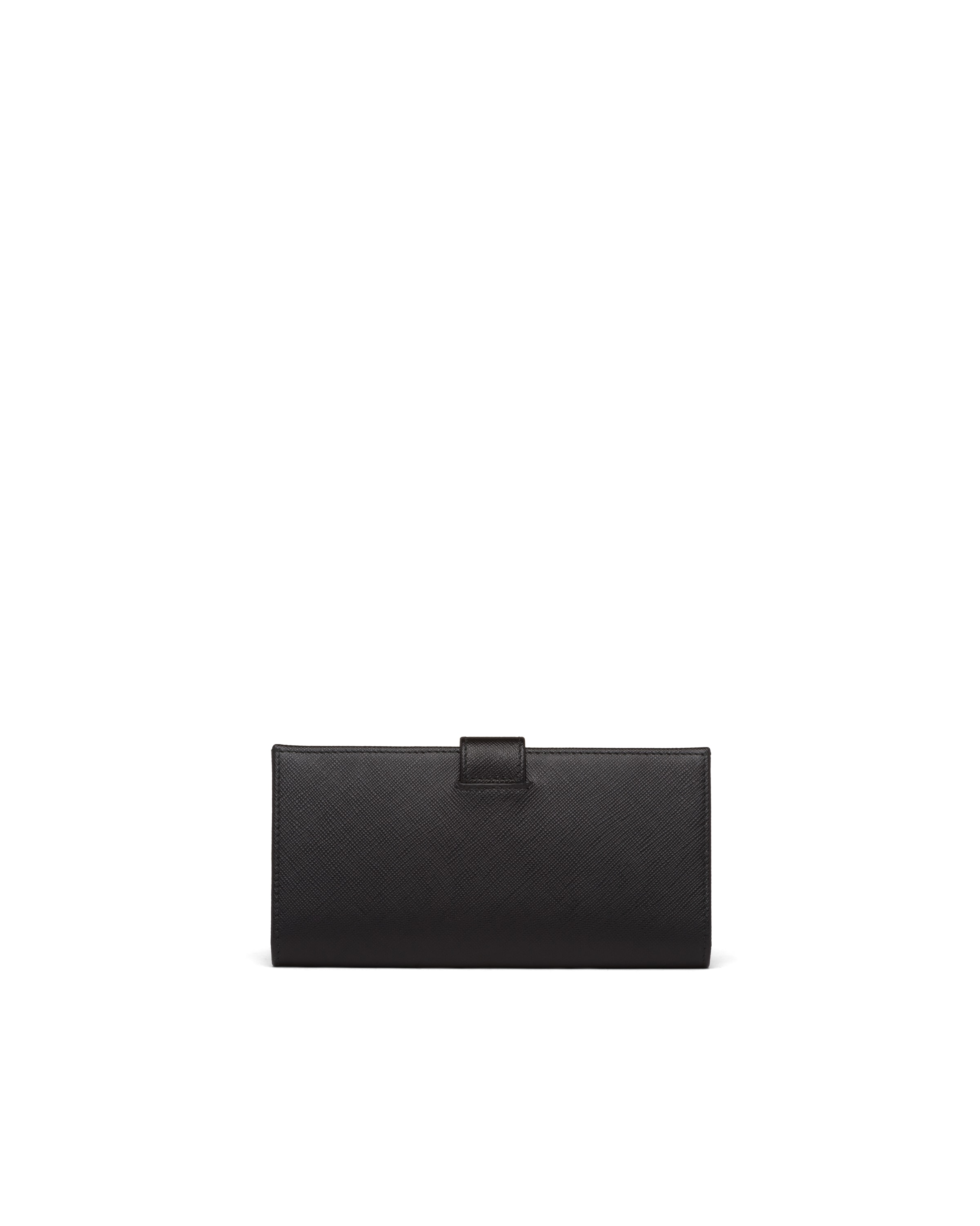 Prada Large Saffiano Leather Wallet In Black
