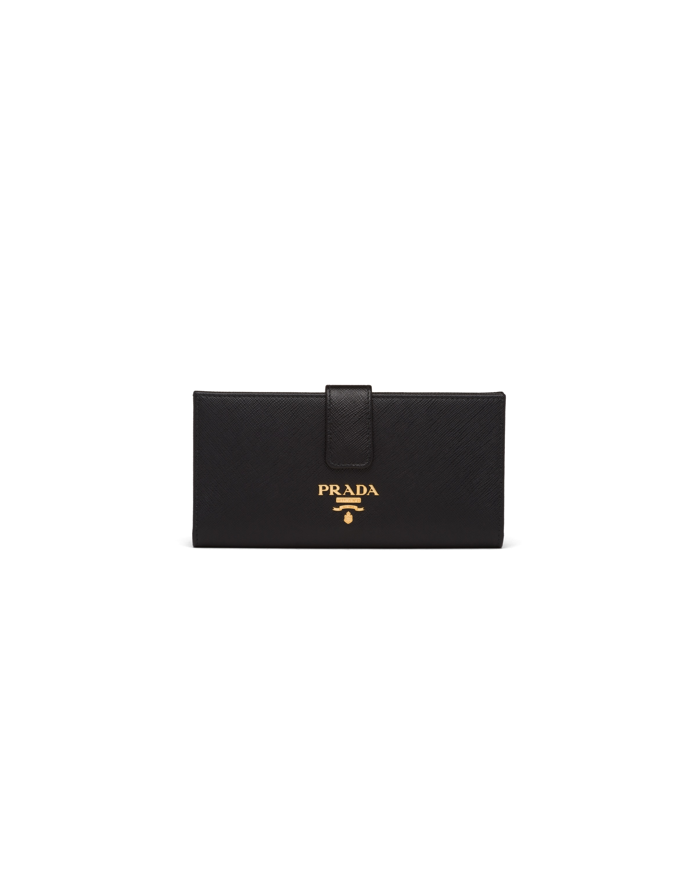Prada Große Geldbörse Aus Saffiano-leder, Damen, Schwarz