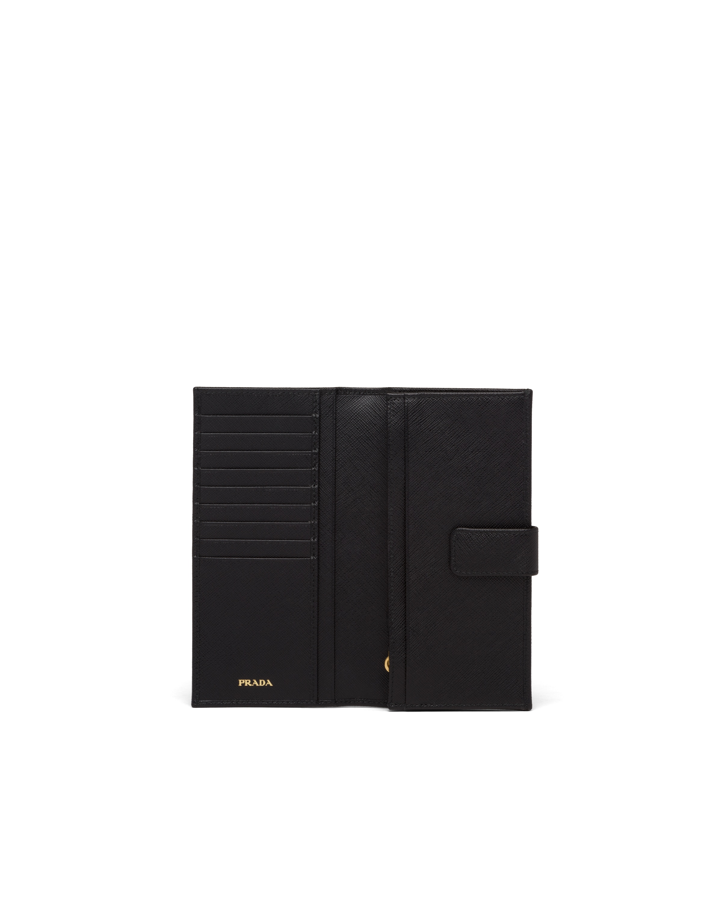 Prada Large Saffiano Leather Wallet In Black