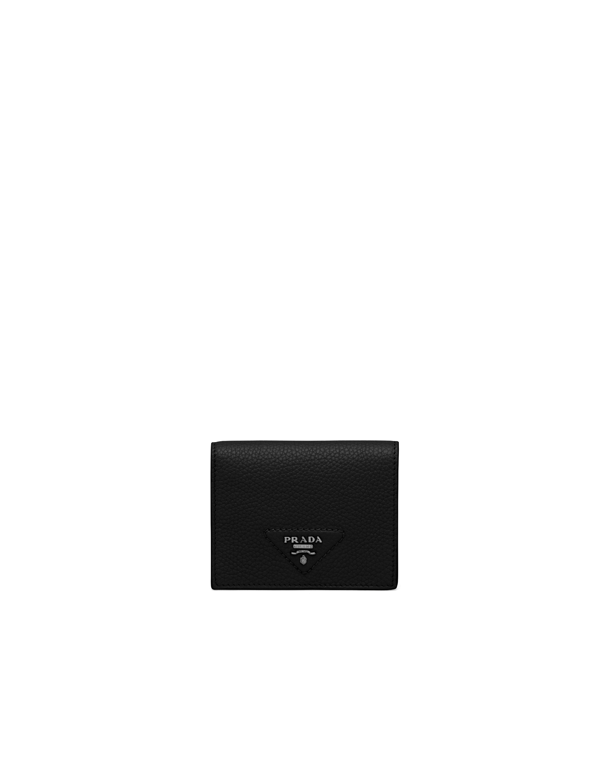 Prada Triangle-logo Saffiano Leather Wallet In Black