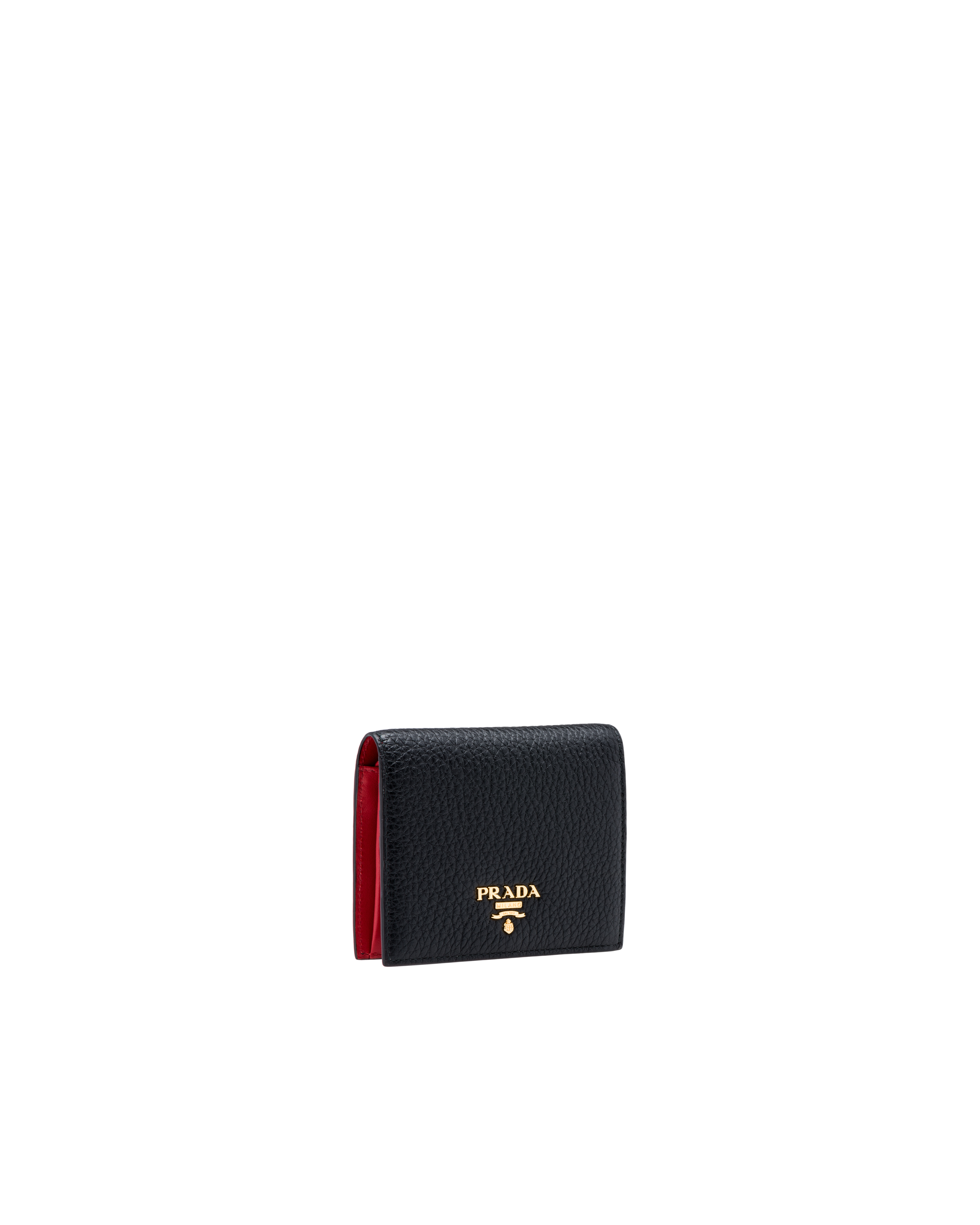 Prada black and red wallet best sale