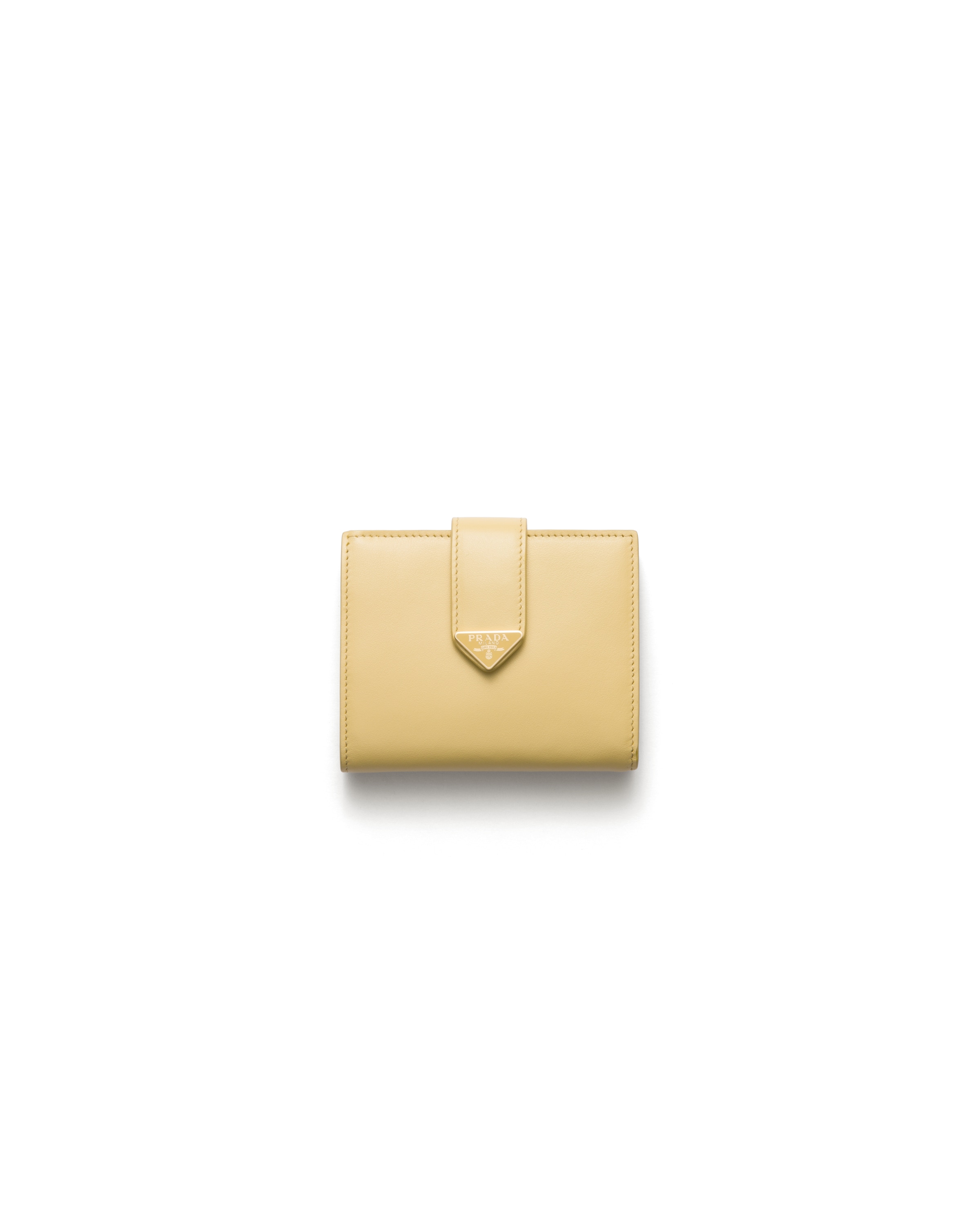 Prada Kleine Geldbörse Aus Leder, Damen, Vanille