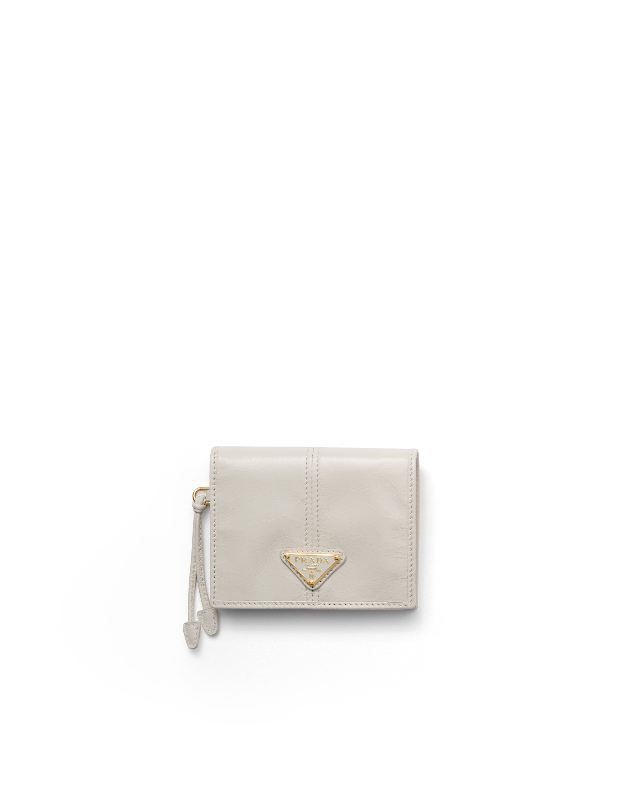 Prada Small Leather Wallet In White