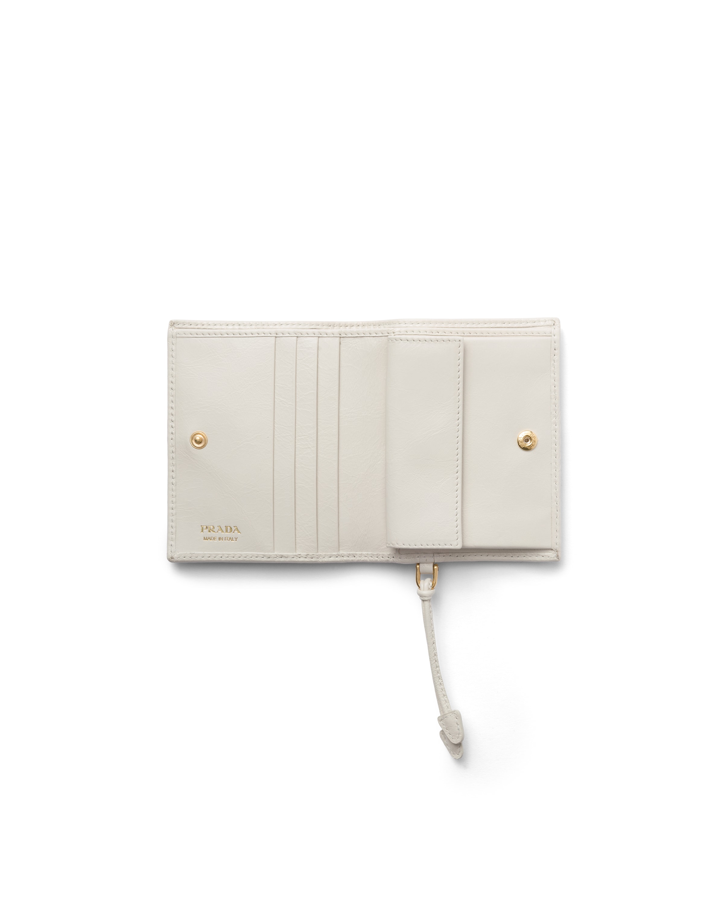Prada Small Leather Wallet In White