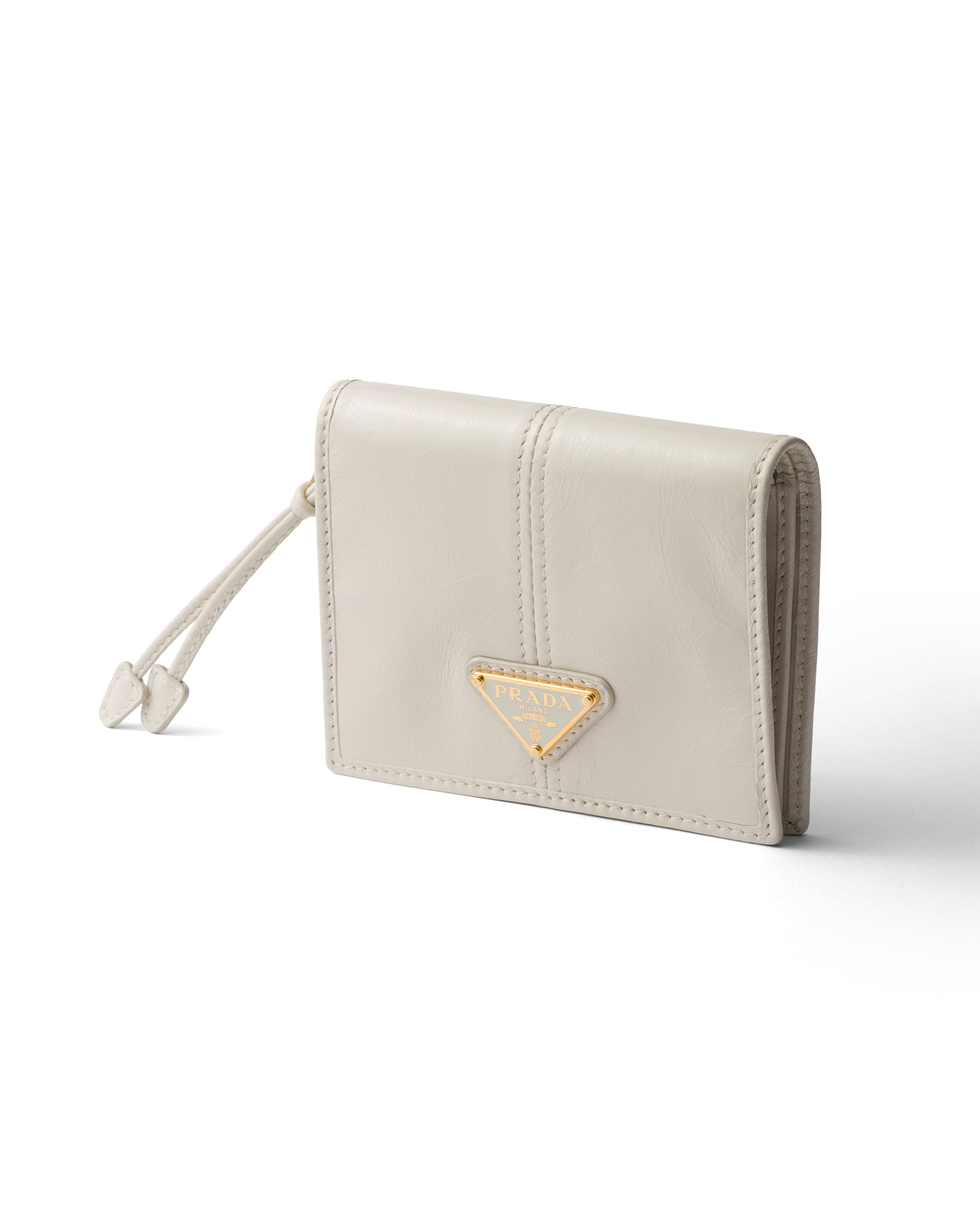 Prada Small Leather Wallet In White