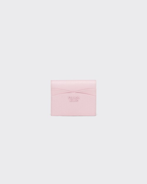 Alabaster Pink Small Saffiano and leather wallet | Prada