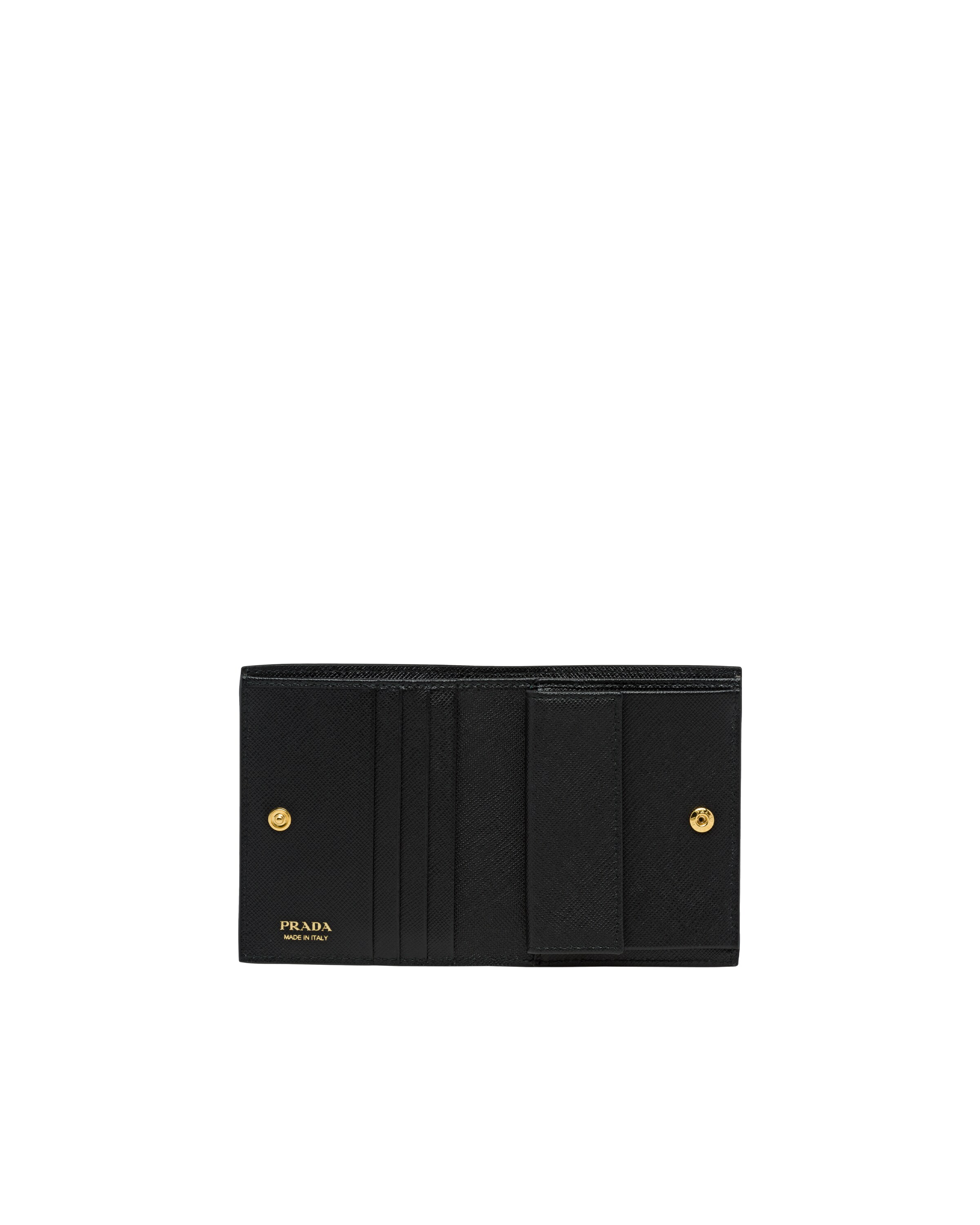 Black Small Saffiano Leather Wallet Prada