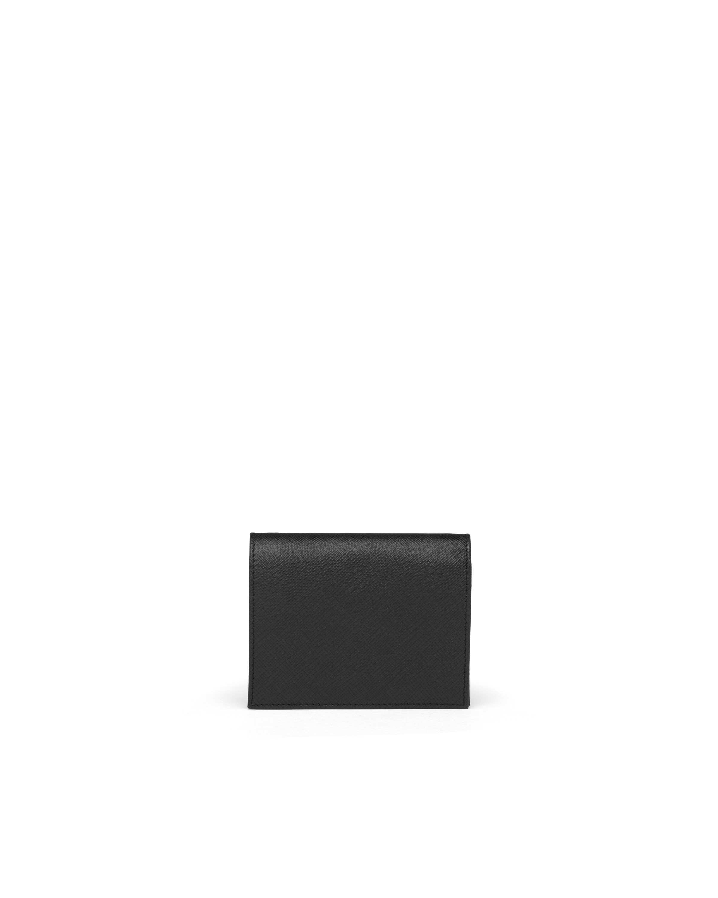 Prada Textured Wallet Cardholder Fold Over Design In Black