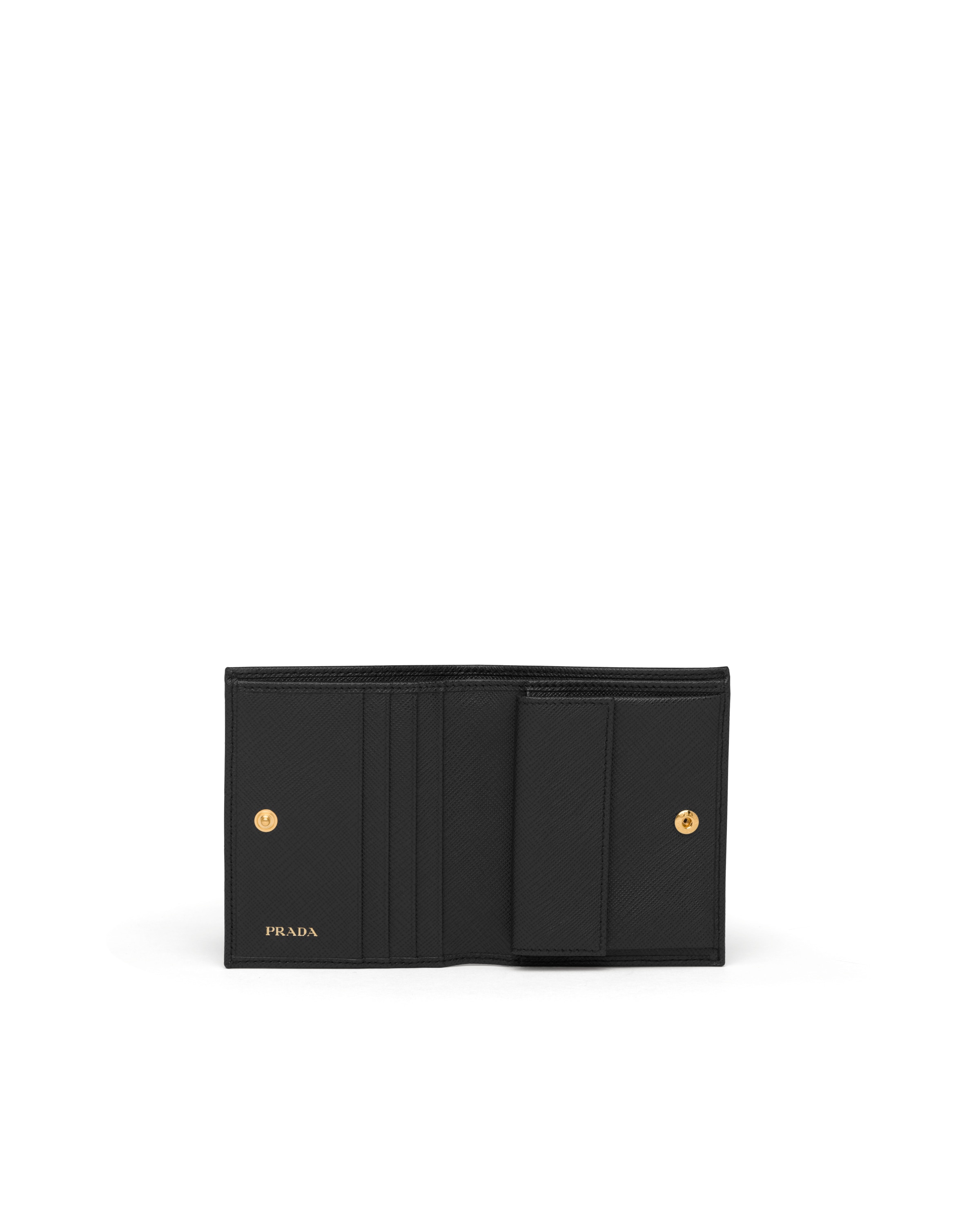 Prada Textured Wallet Cardholder Fold Over Design In Black