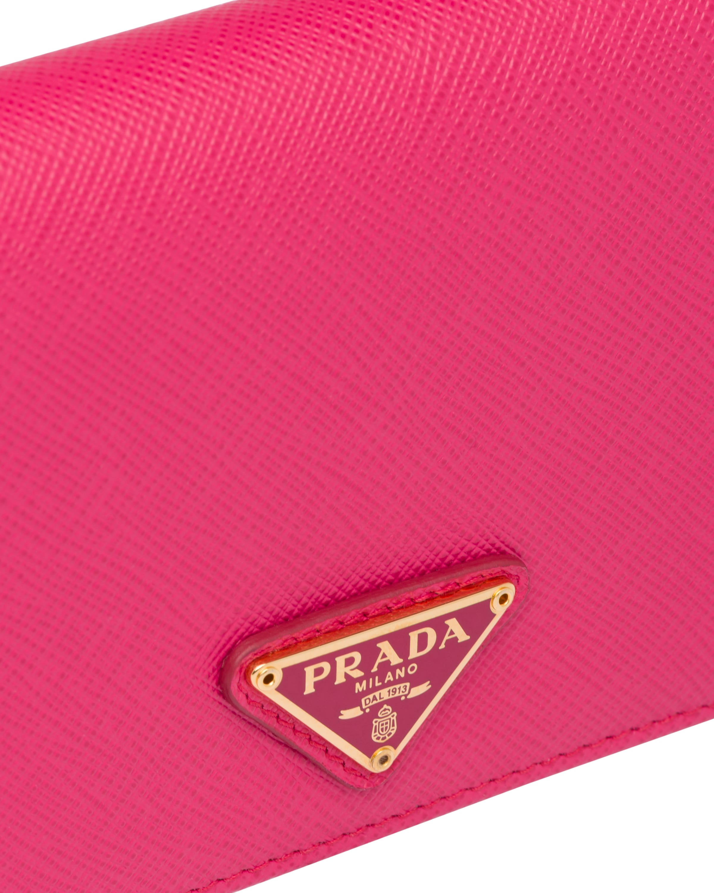 Magenta Small Saffiano Leather Wallet Prada