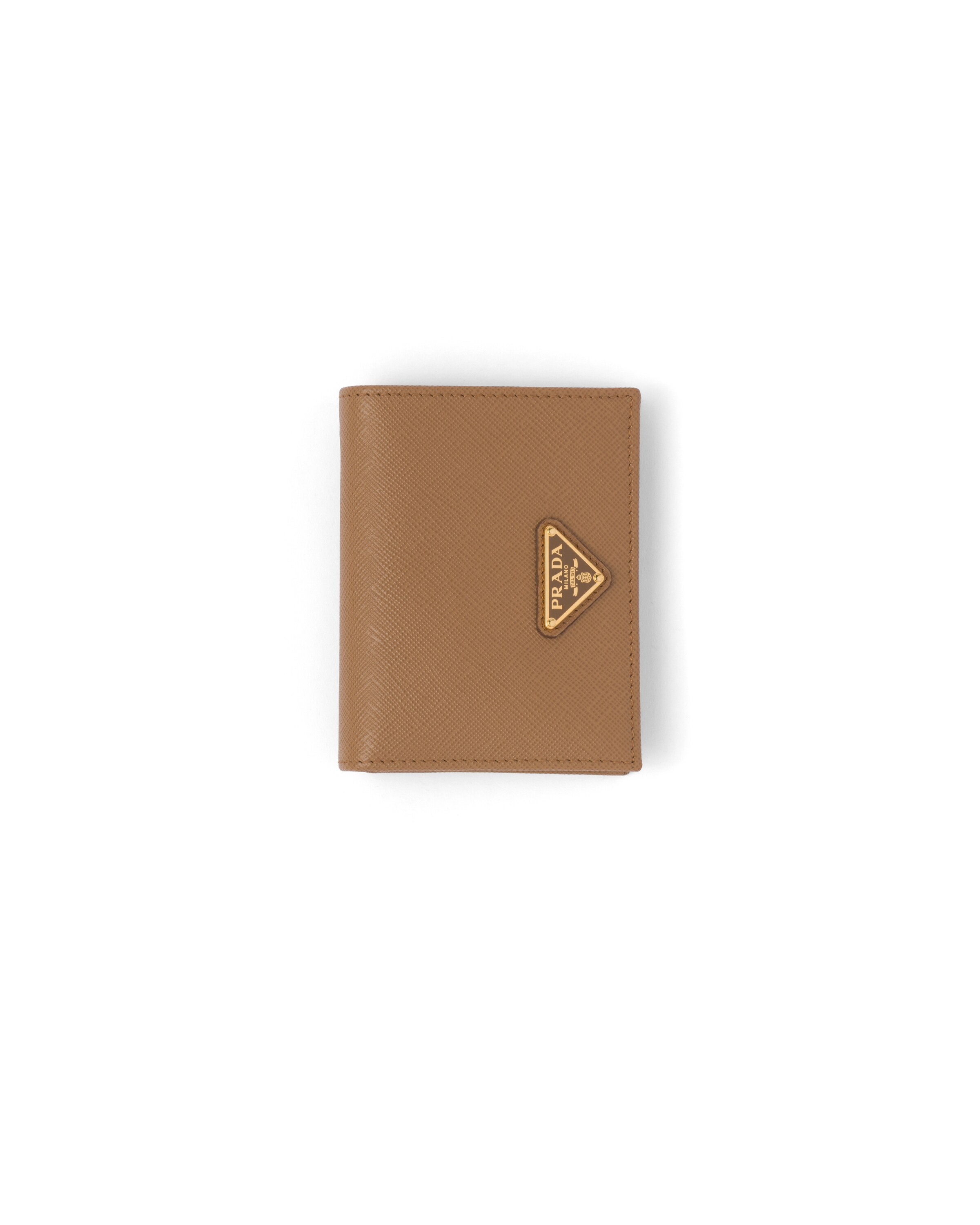 Prada Small Saffiano Leather Wallet, Women, Caramel