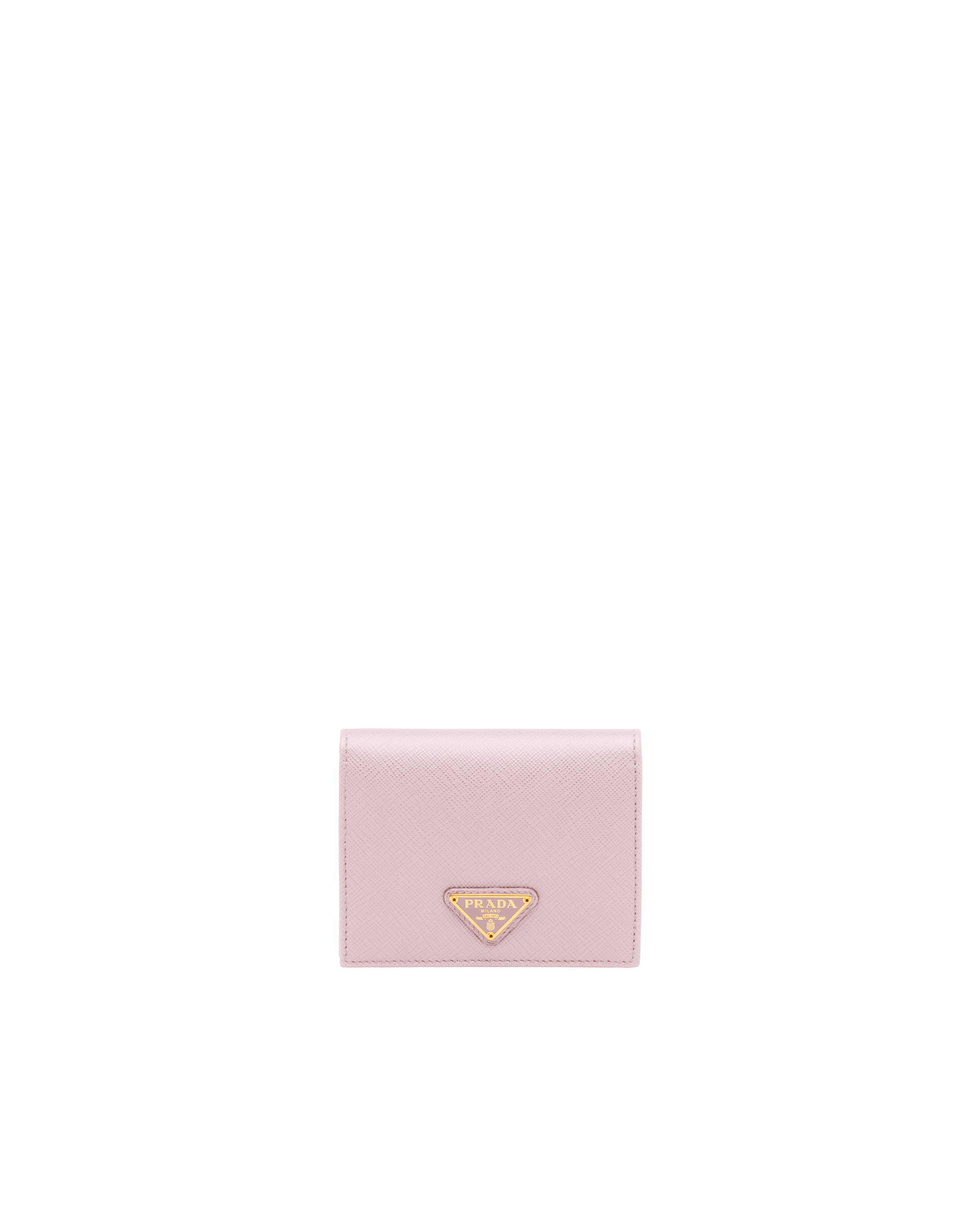 Prada Triangle-logo Saffiano Wallet In Pink