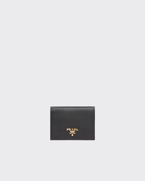 Black Small Saffiano Leather Wallet | Prada